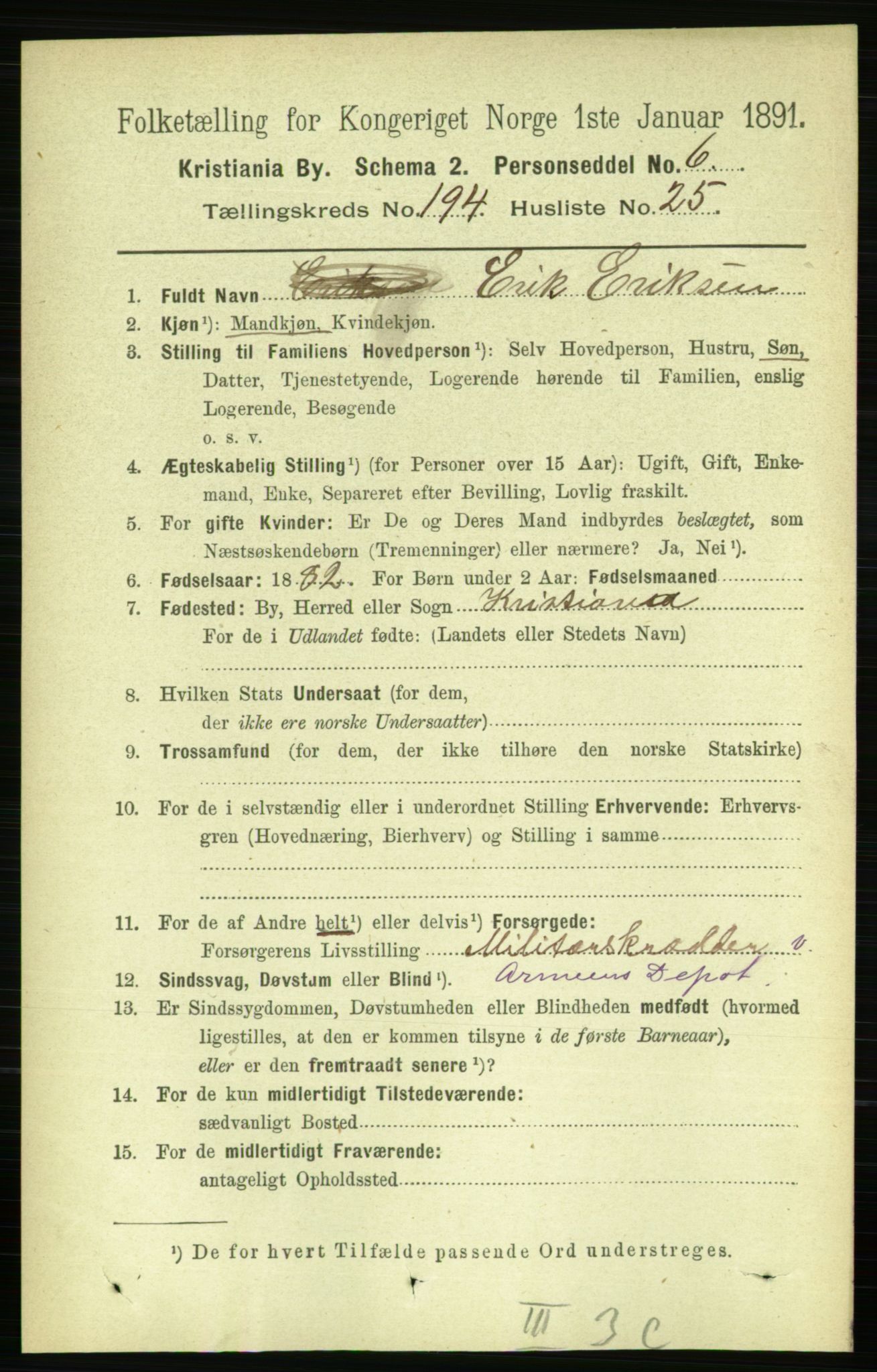 RA, 1891 census for 0301 Kristiania, 1891, p. 117299