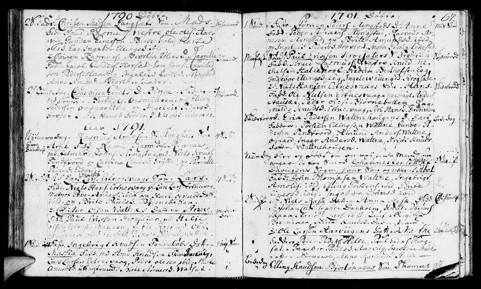 Ministerialprotokoller, klokkerbøker og fødselsregistre - Møre og Romsdal, AV/SAT-A-1454/525/L0372: Parish register (official) no. 525A02, 1778-1817, p. 67