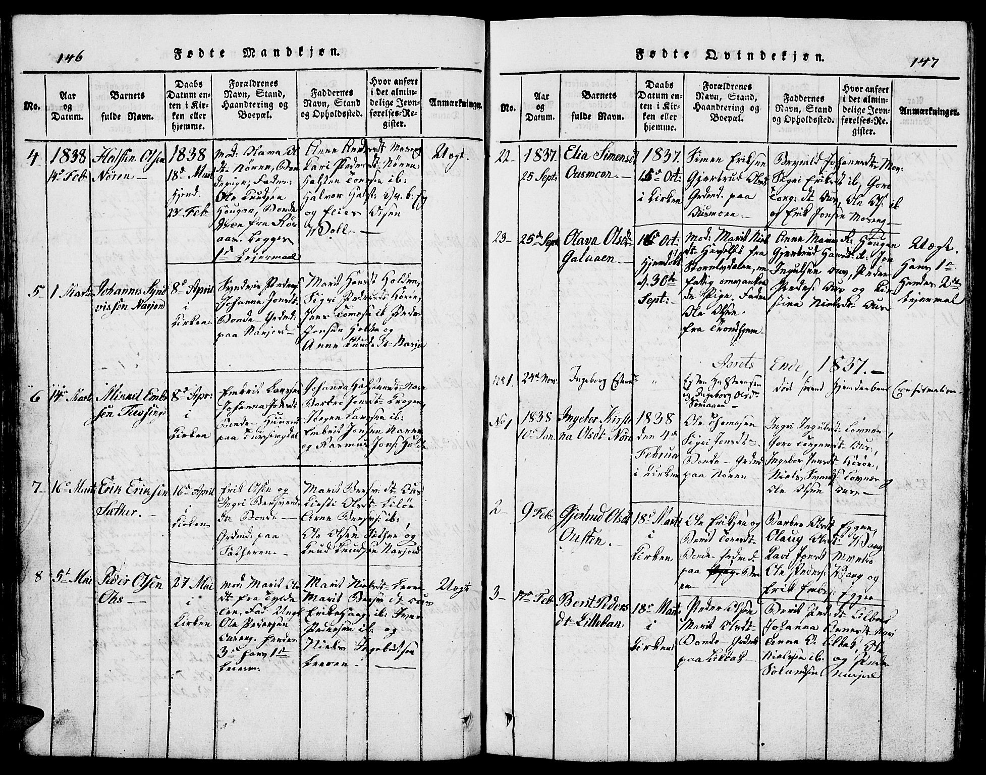 Tolga prestekontor, AV/SAH-PREST-062/L/L0002: Parish register (copy) no. 2, 1815-1844, p. 146-147