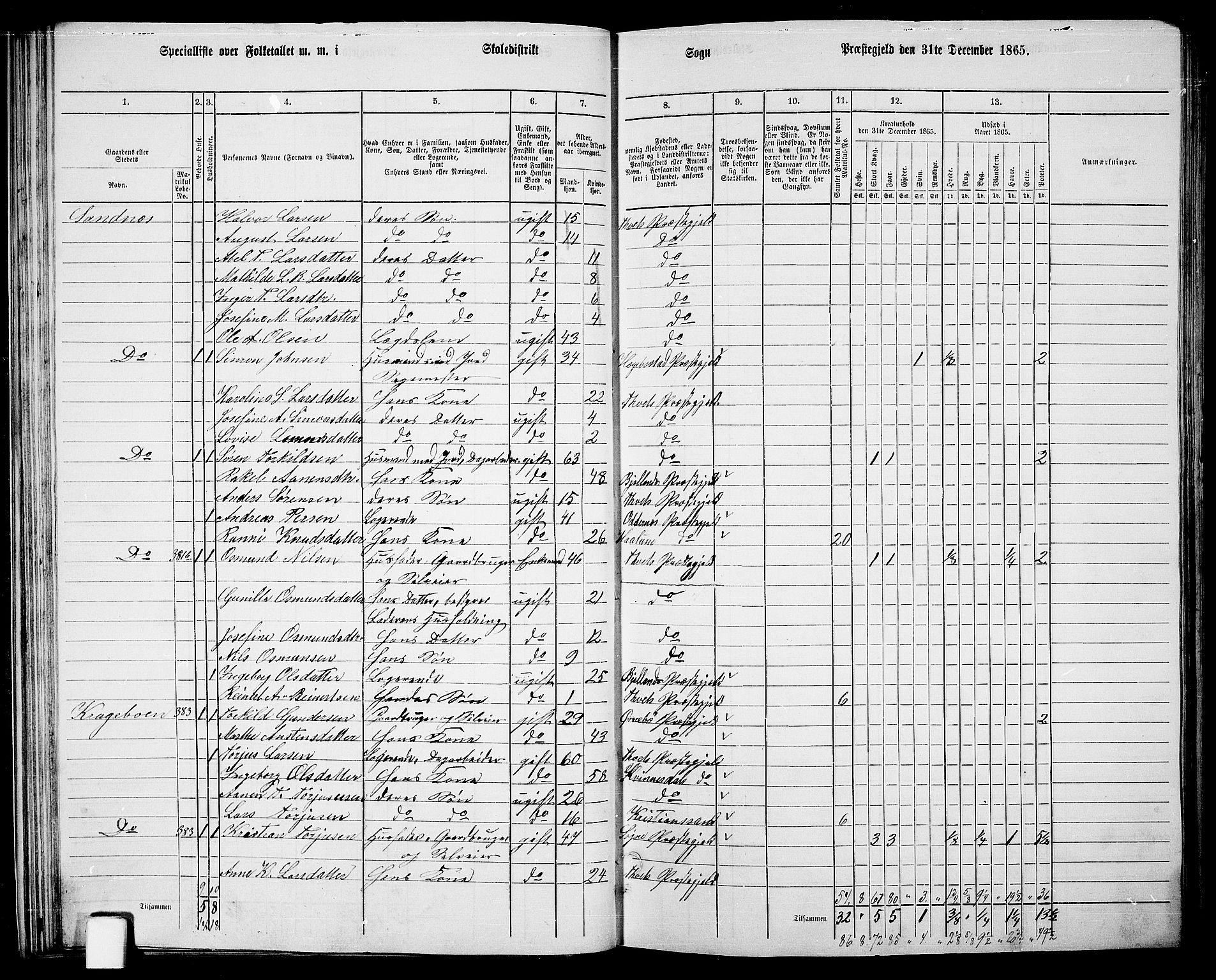 RA, 1865 census for Tveit, 1865, p. 37