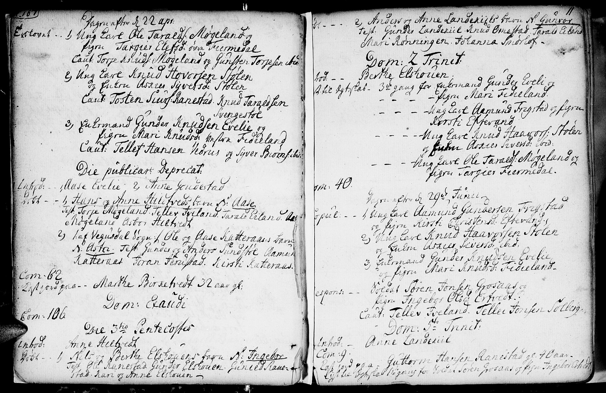 Evje sokneprestkontor, AV/SAK-1111-0008/F/Fa/Fac/L0002: Parish register (official) no. A 2, 1765-1816, p. 11