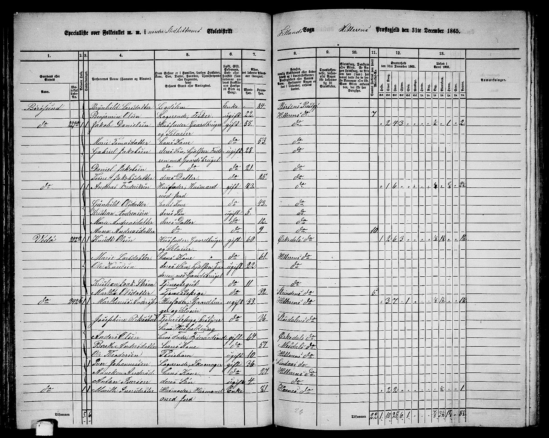 RA, 1865 census for Hitra, 1865, p. 81