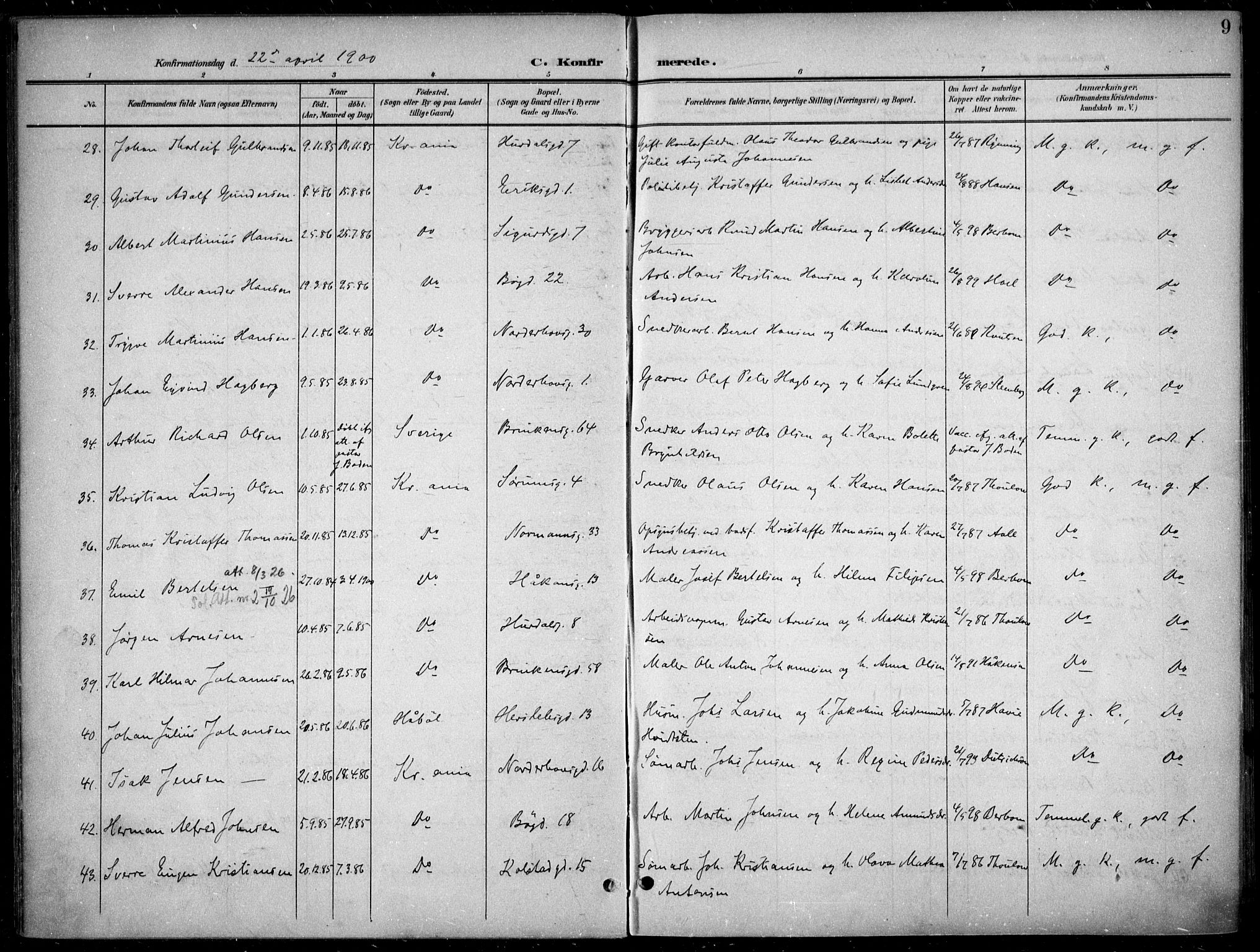 Kampen prestekontor Kirkebøker, SAO/A-10853/F/Fa/L0009: Parish register (official) no. I 9, 1899-1911, p. 9