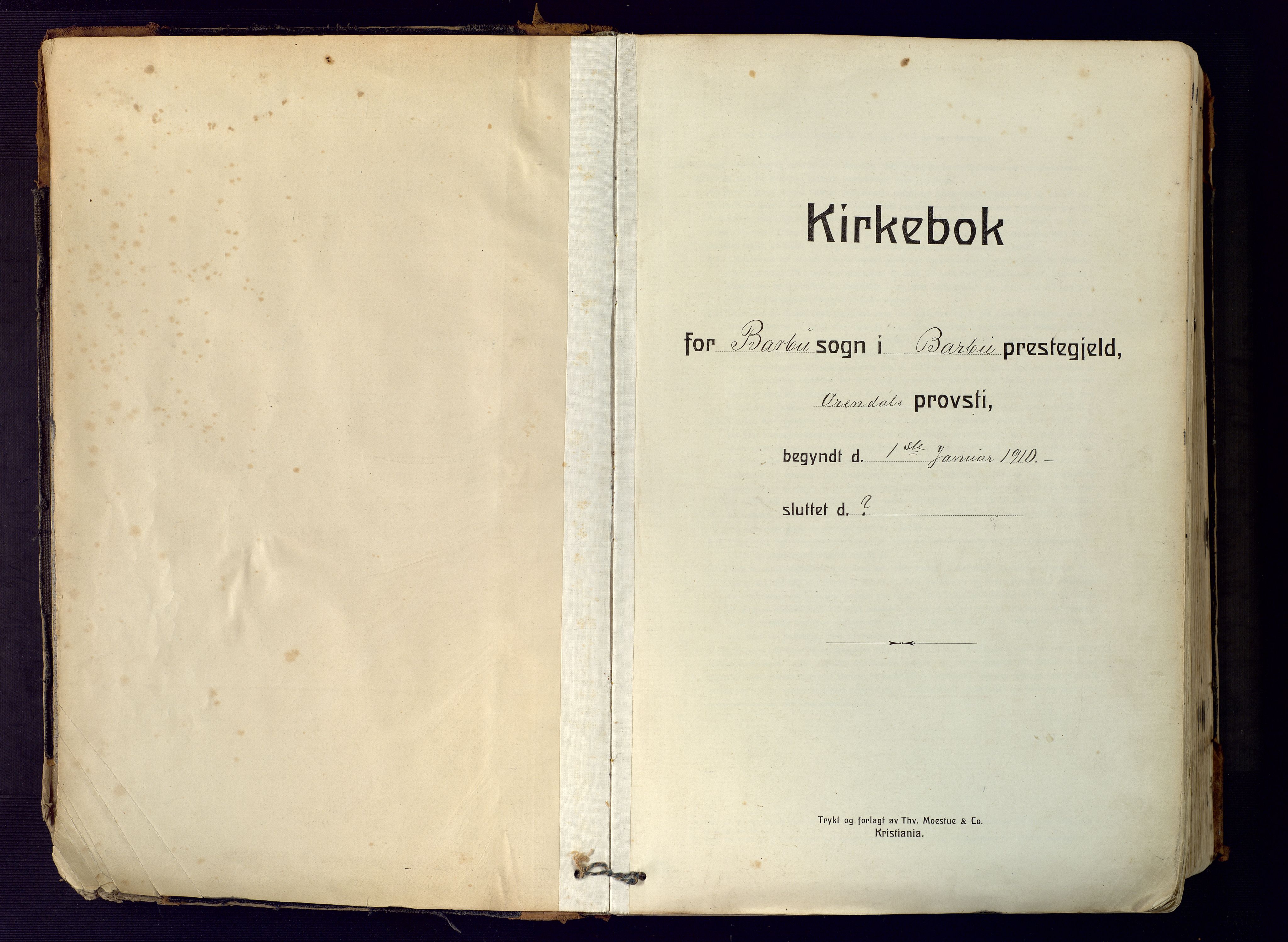 Barbu sokneprestkontor, AV/SAK-1111-0003/F/Fa/L0006: Parish register (official) no. A 6, 1910-1929