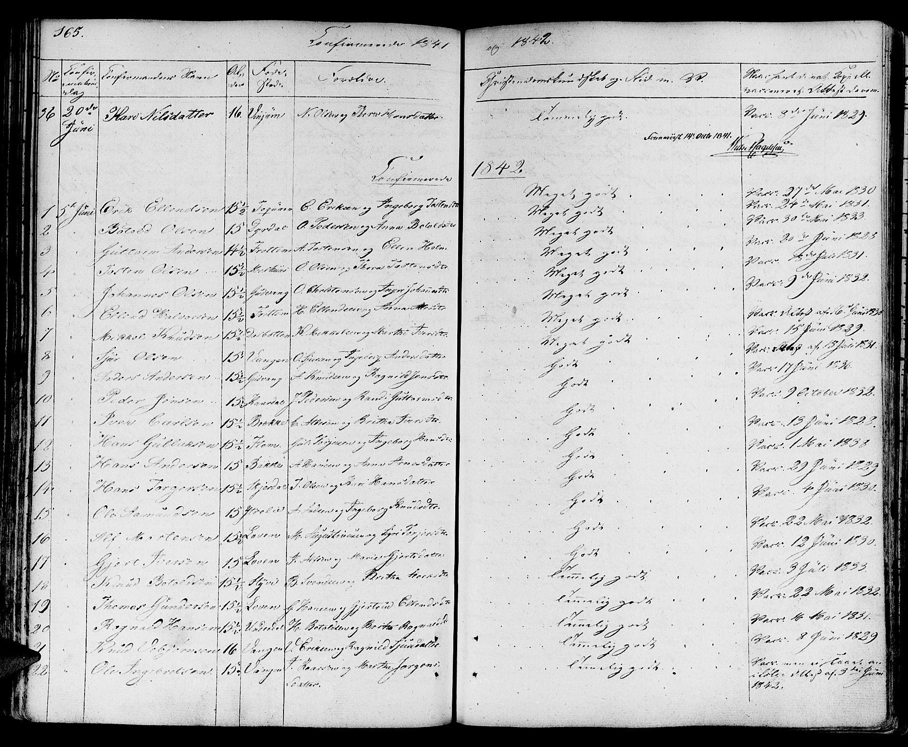 Aurland sokneprestembete, SAB/A-99937/H/Ha/Haa/L0006: Parish register (official) no. A 6, 1821-1859, p. 165