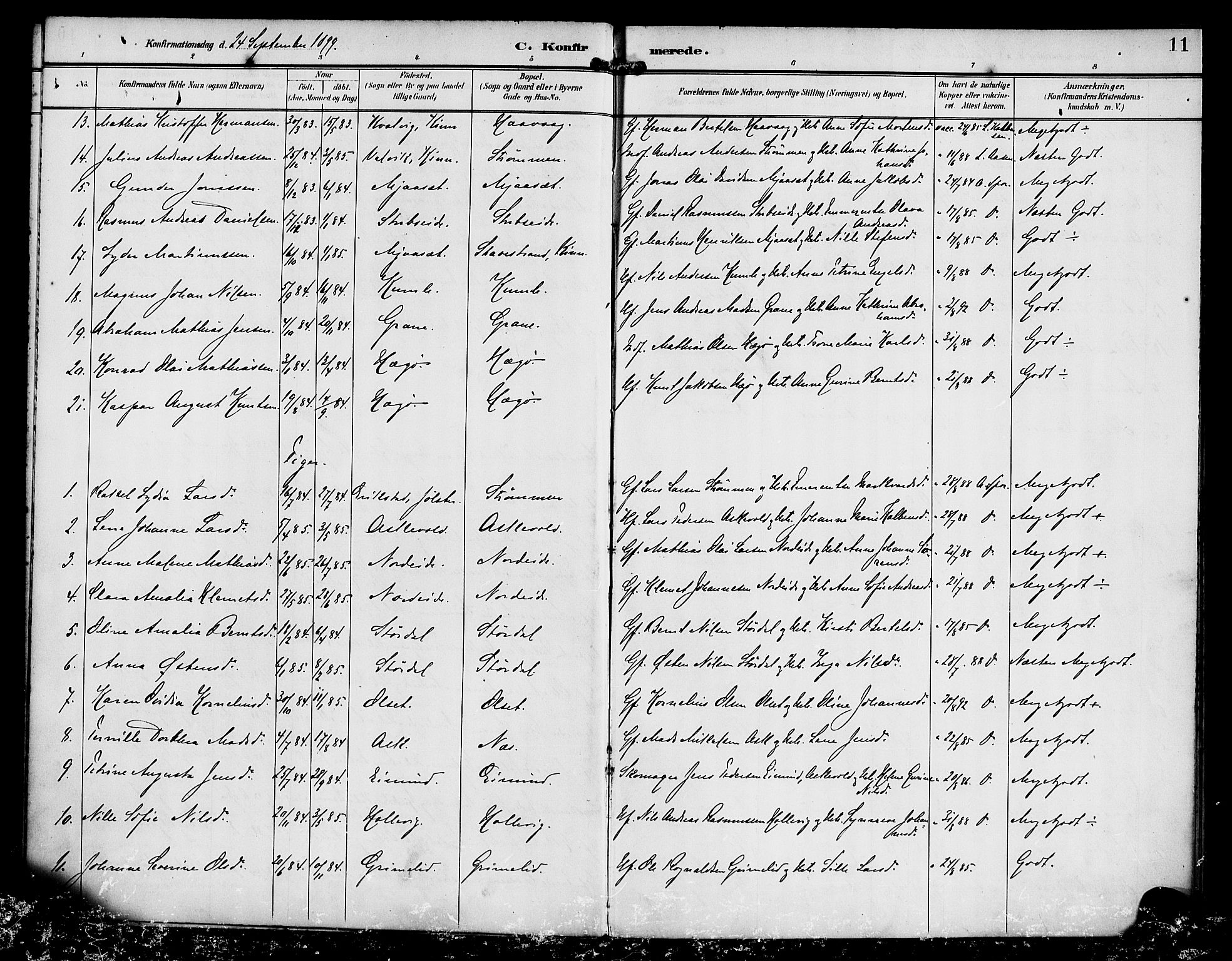 Askvoll sokneprestembete, AV/SAB-A-79501/H/Haa/Haab/L0001: Parish register (official) no. B 1, 1896-1920, p. 11