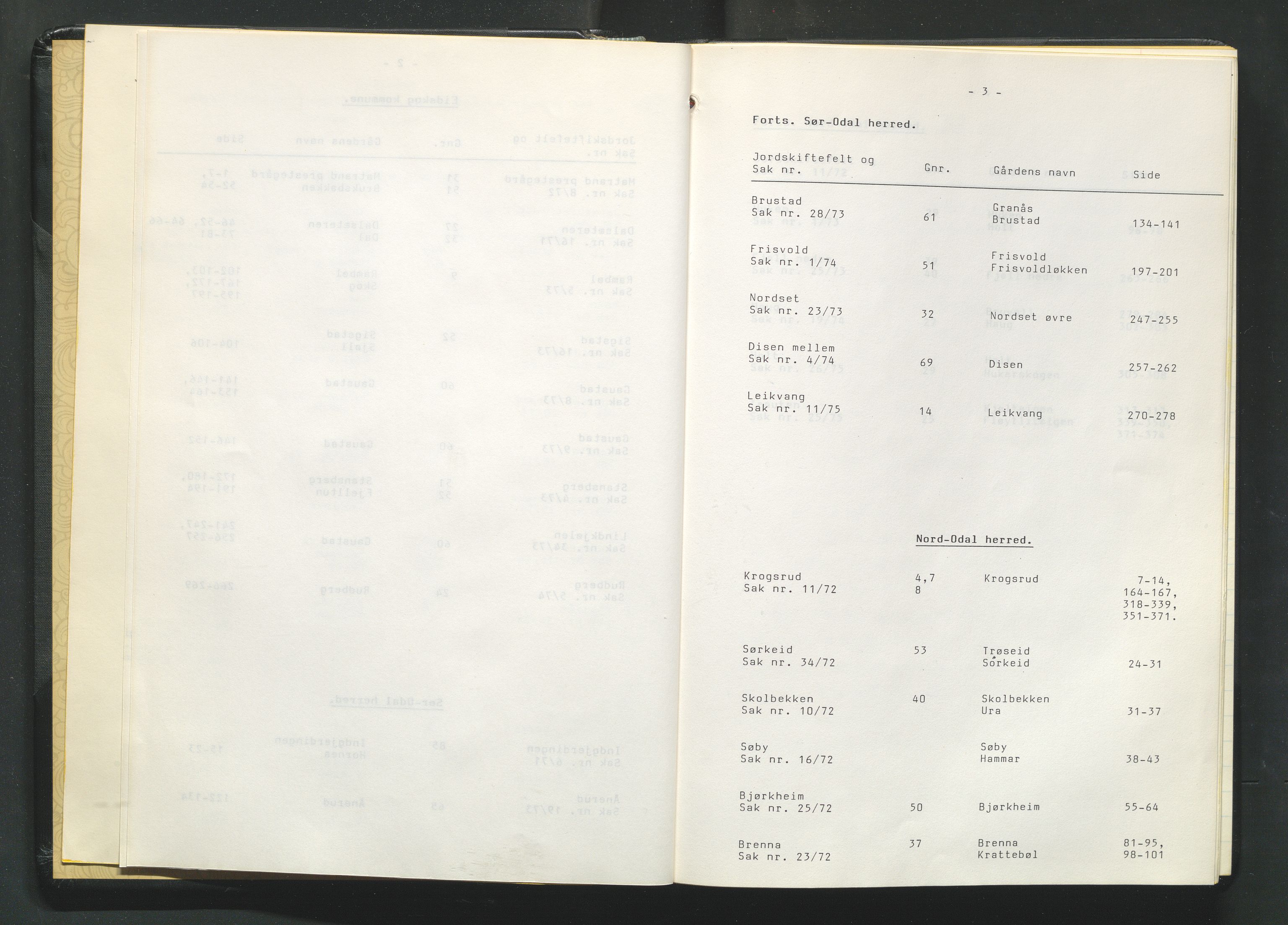 Glåmdal jordskifterett, SAH/JORDSKIFTEH-003/G/Ga/L0017/0001: Rettsbøker / Rettsbok - nr. 32, 1973-1978