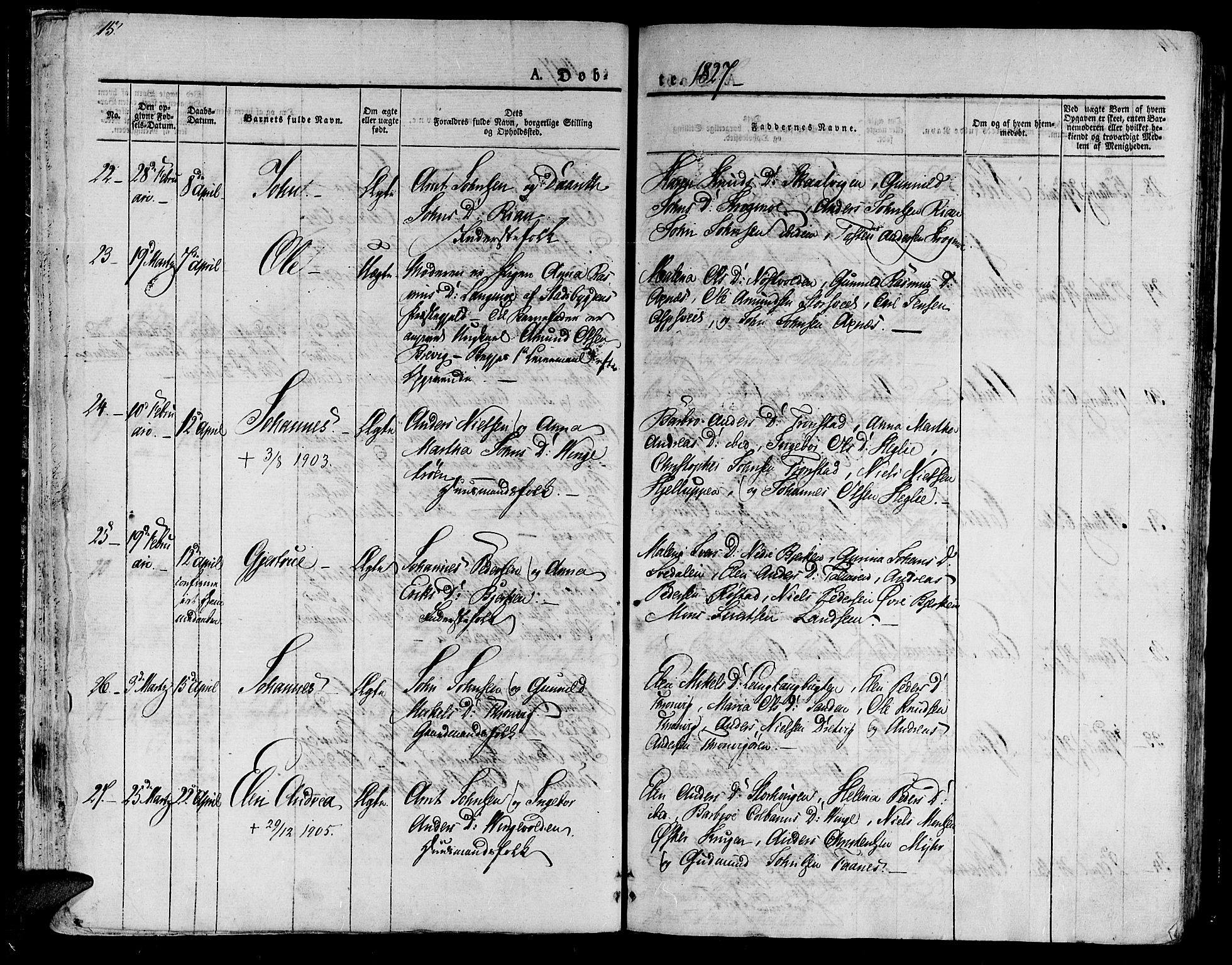 Ministerialprotokoller, klokkerbøker og fødselsregistre - Nord-Trøndelag, SAT/A-1458/701/L0006: Parish register (official) no. 701A06, 1825-1841, p. 15