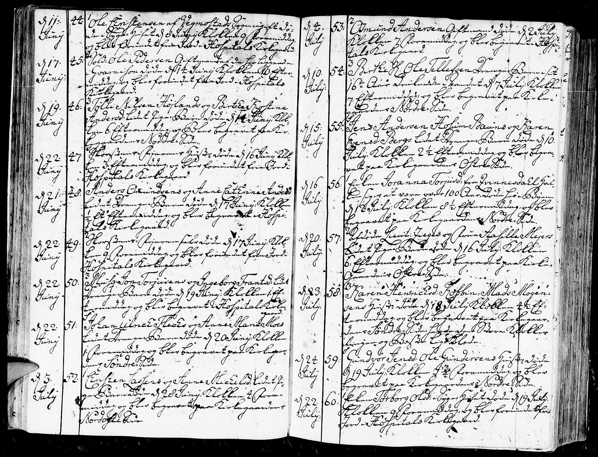 Kristiansand domprosti, AV/SAK-1112-0006/F/Fa/L0004: Parish register (official) no. A 4, 1762-1794, p. 45