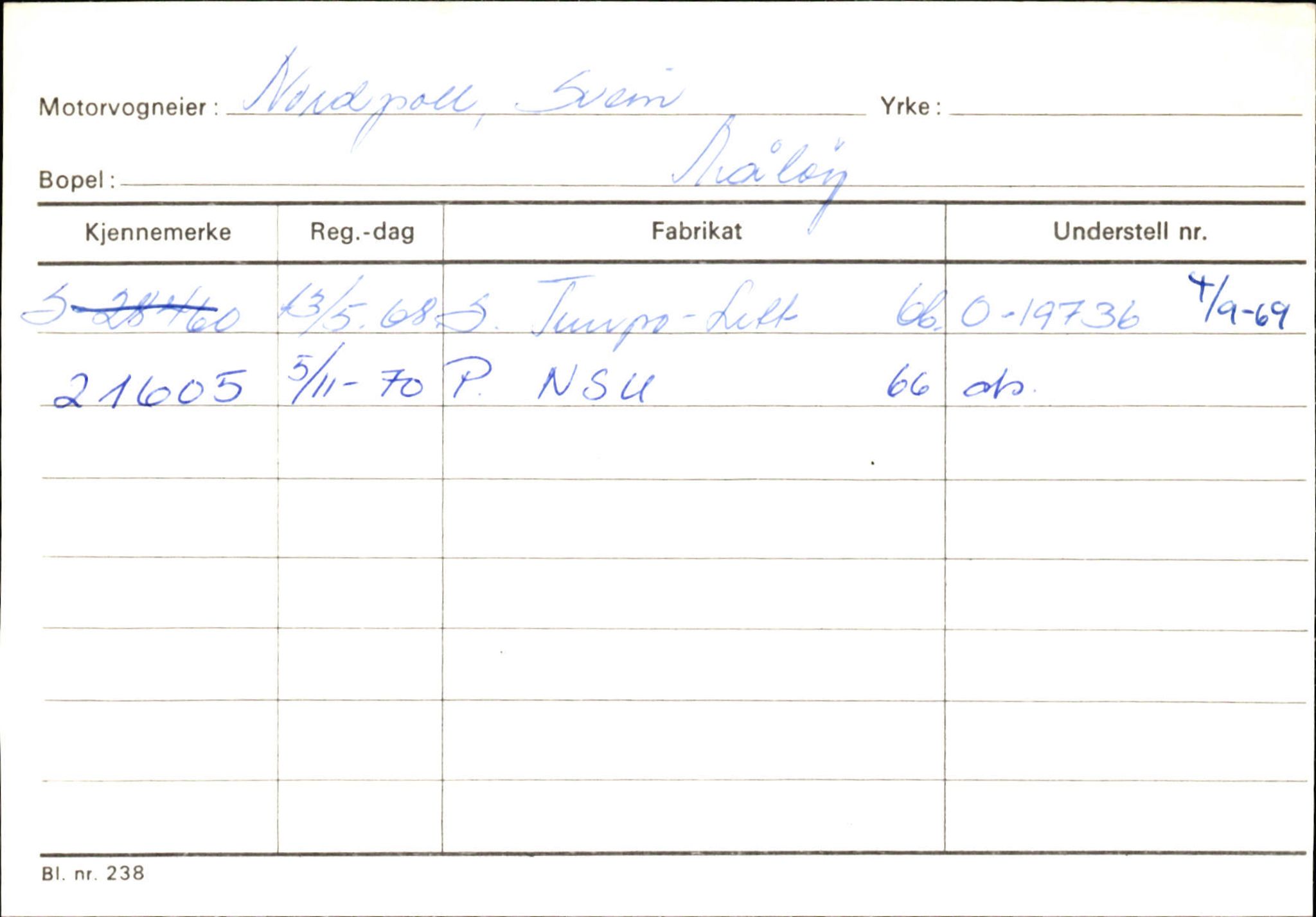 Statens vegvesen, Sogn og Fjordane vegkontor, SAB/A-5301/4/F/L0144: Registerkort Vågsøy A-R, 1945-1975, p. 2046