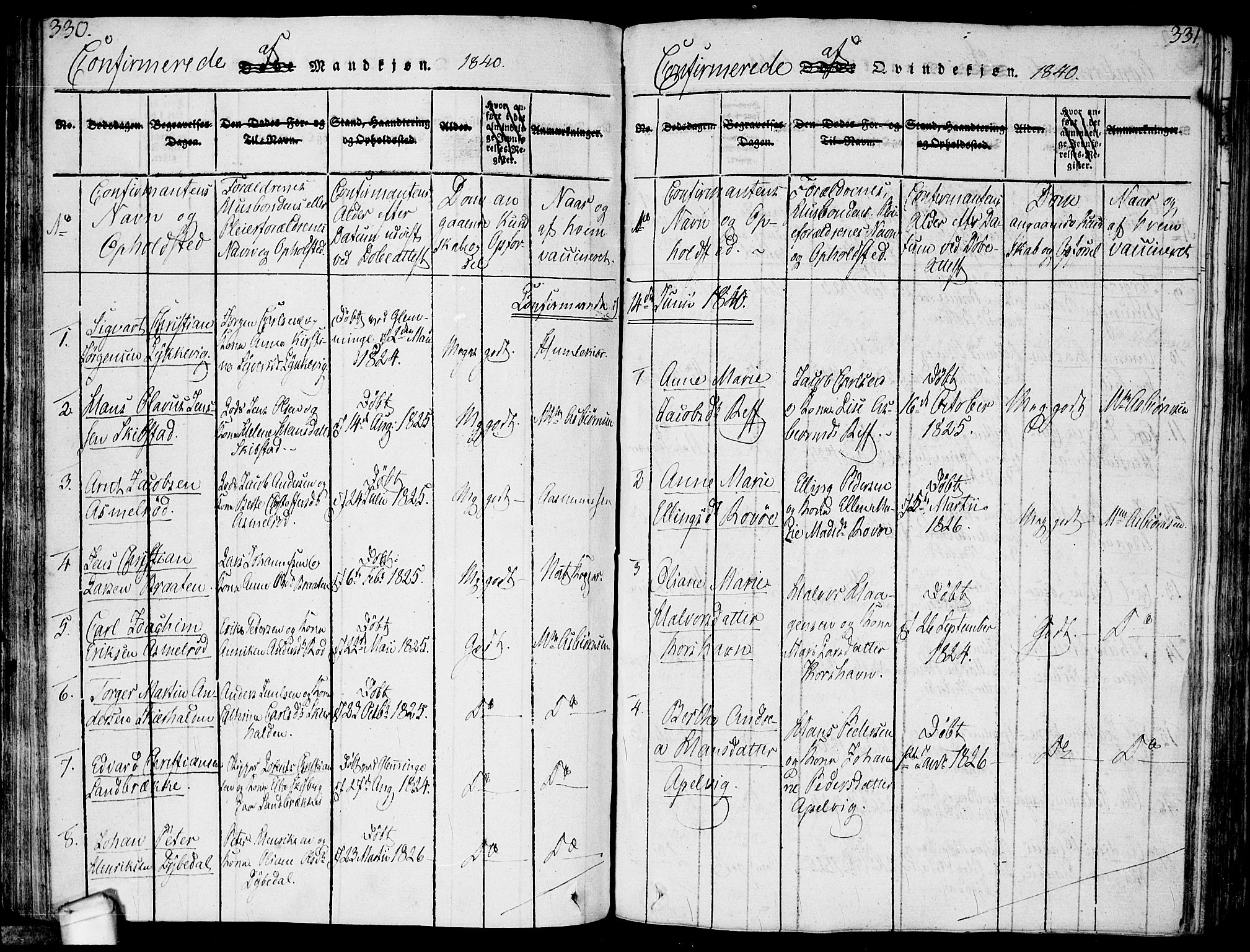 Hvaler prestekontor Kirkebøker, SAO/A-2001/F/Fa/L0005: Parish register (official) no. I 5, 1816-1845, p. 330-331