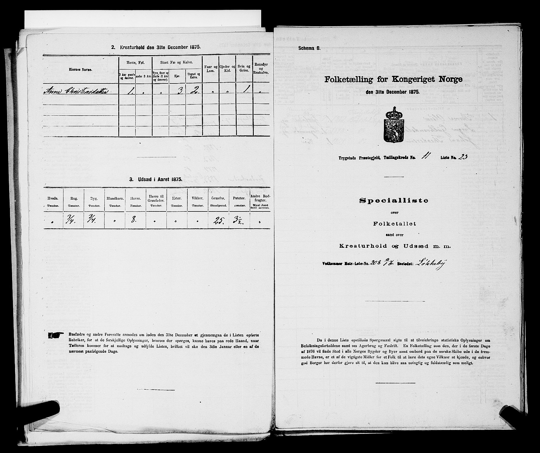 RA, 1875 census for 0122P Trøgstad, 1875, p. 1250