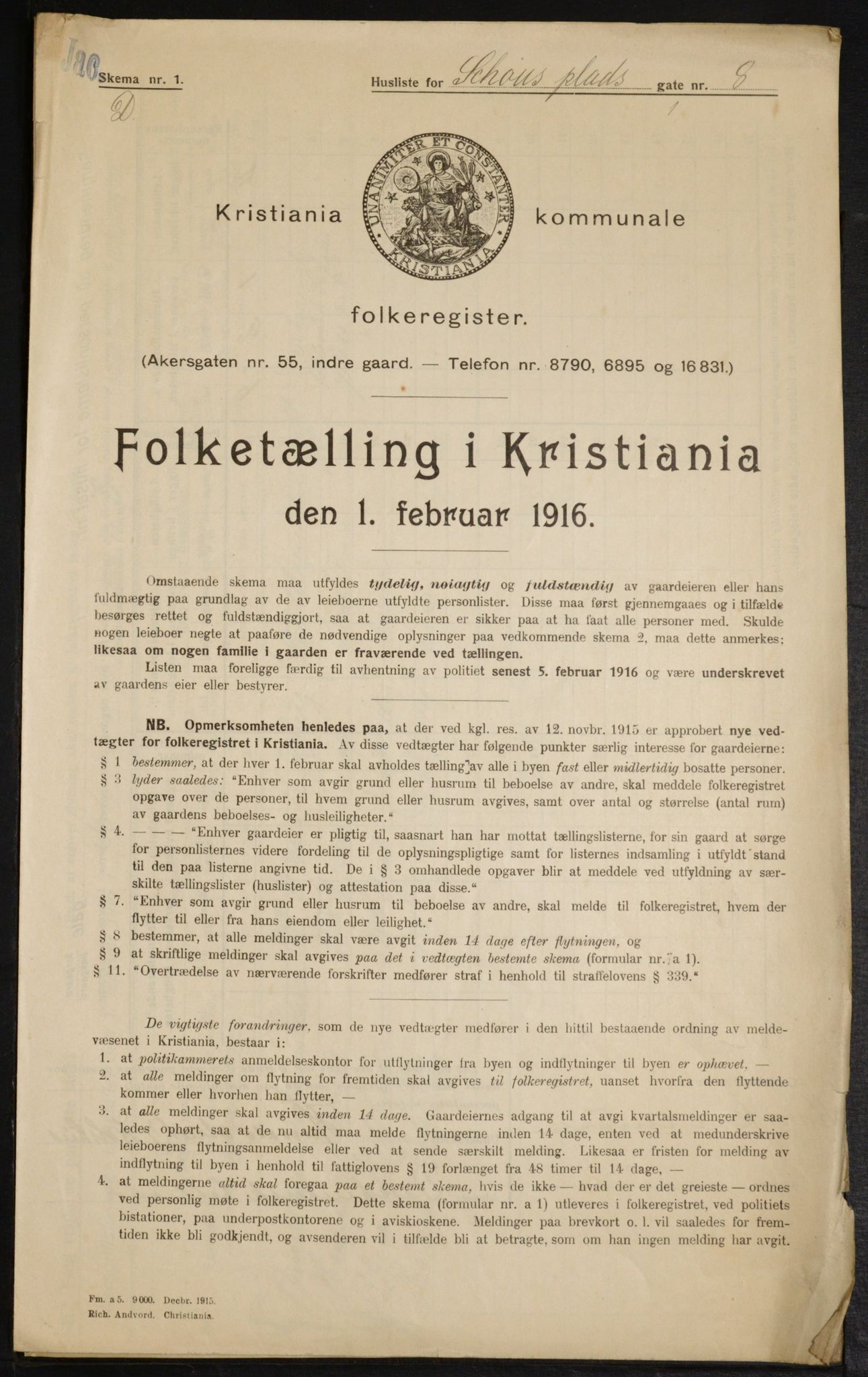 OBA, Municipal Census 1916 for Kristiania, 1916, p. 92648