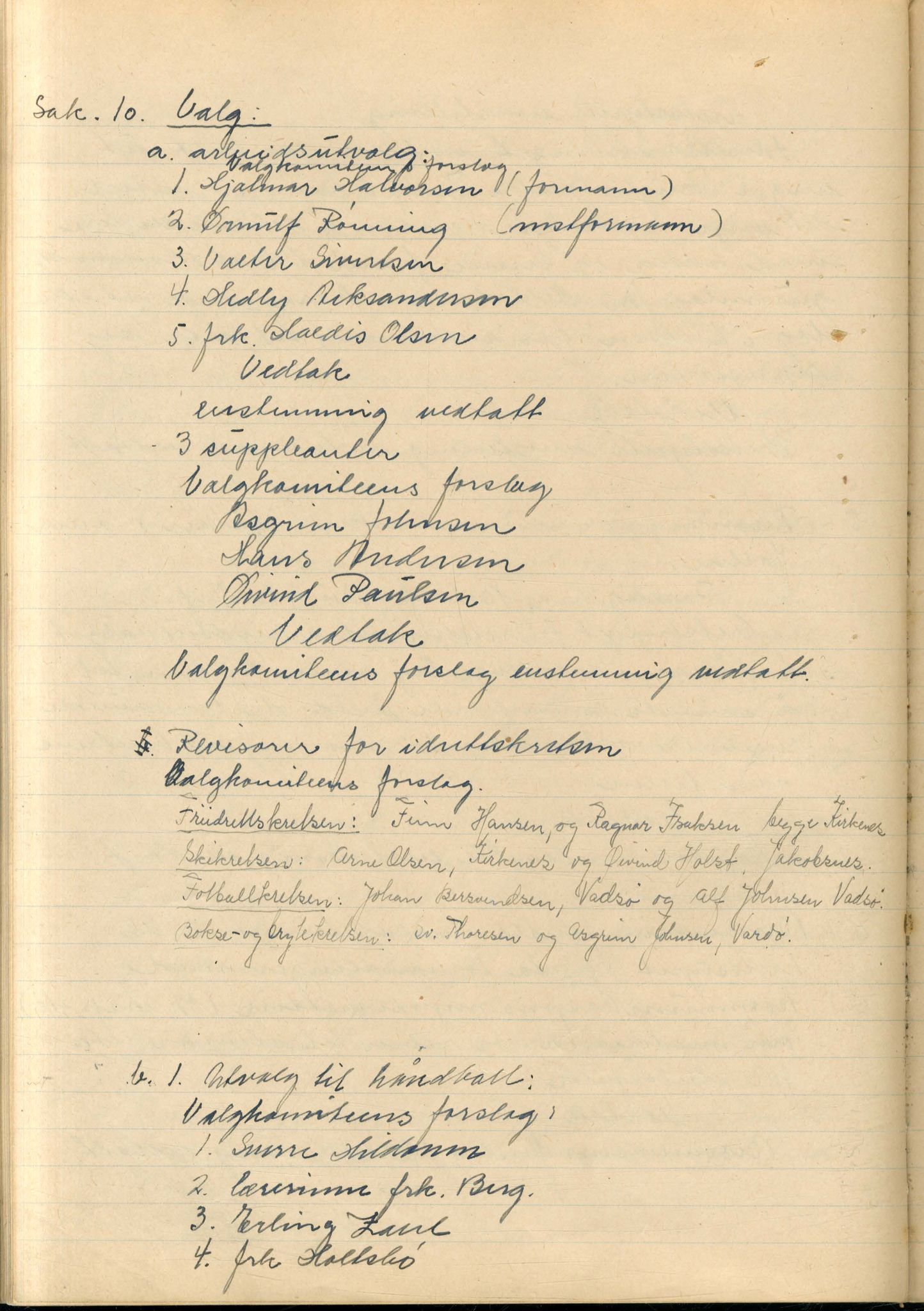 Aust-Finnmark Idrettskrets , FMFB/A-1041/A/L0001: Møteprotokoll for interimstyre, 1945-1951, p. 87