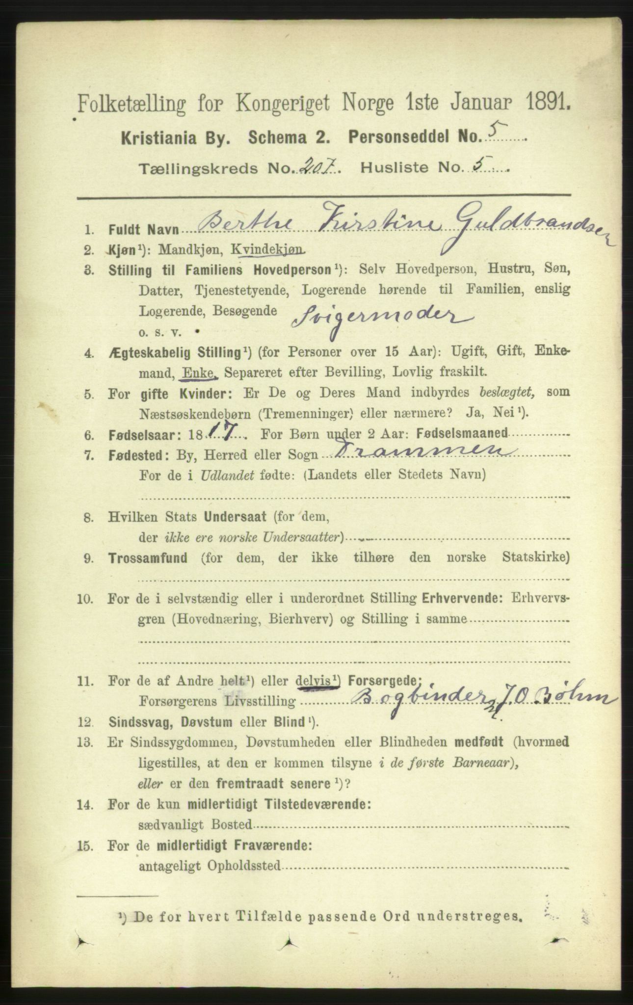 RA, 1891 census for 0301 Kristiania, 1891, p. 124468