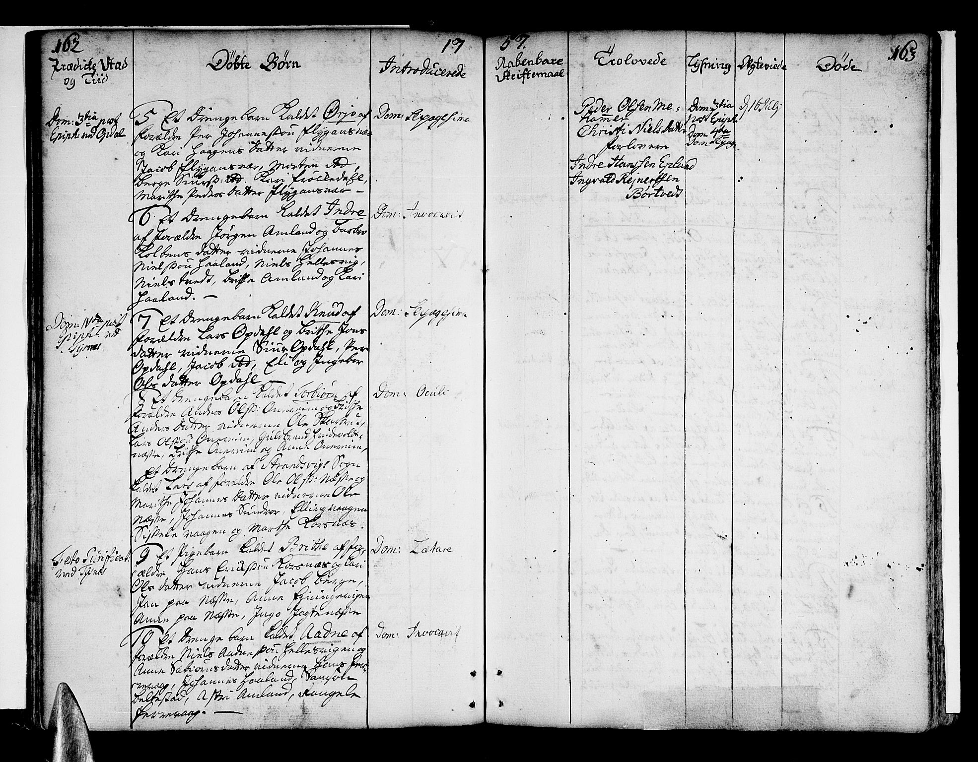 Tysnes sokneprestembete, SAB/A-78601/H/Haa: Parish register (official) no. A 4, 1750-1761, p. 162-163