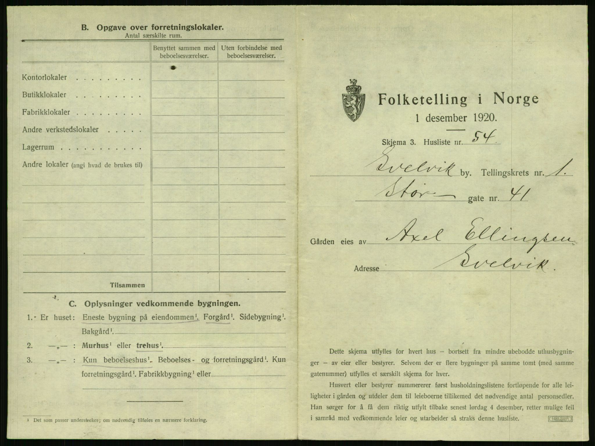 SAKO, 1920 census for Svelvik, 1920, p. 125