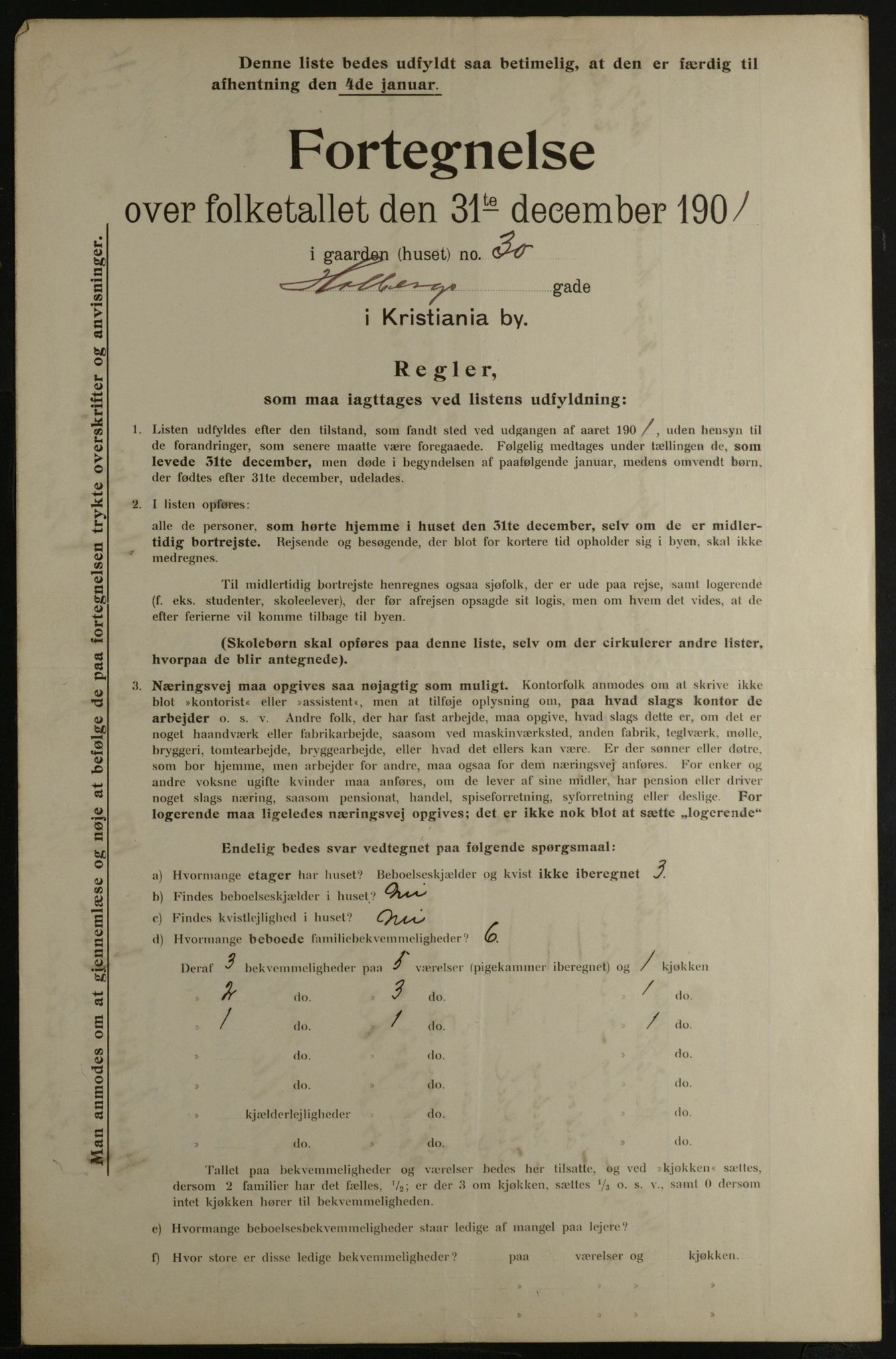 OBA, Municipal Census 1901 for Kristiania, 1901, p. 6391