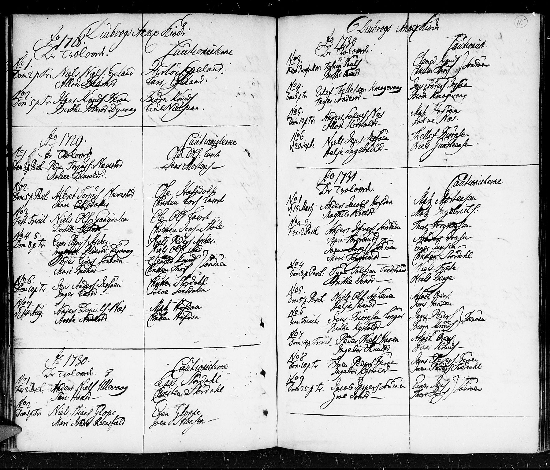 Holt sokneprestkontor, AV/SAK-1111-0021/F/Fa/L0001: Parish register (official) no. A 1 /3, 1721-1812, p. 115