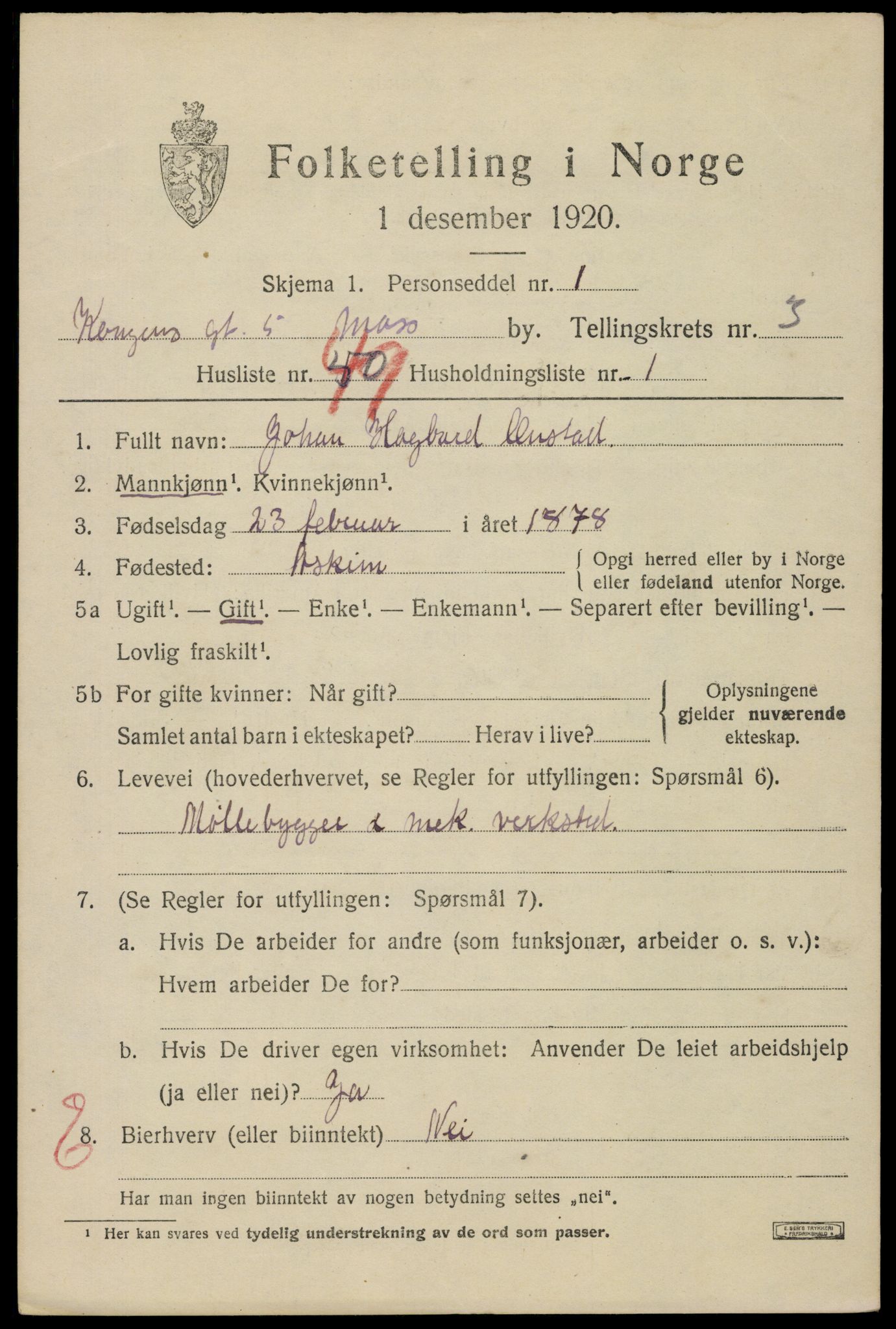 SAO, 1920 census for Moss, 1920, p. 12339