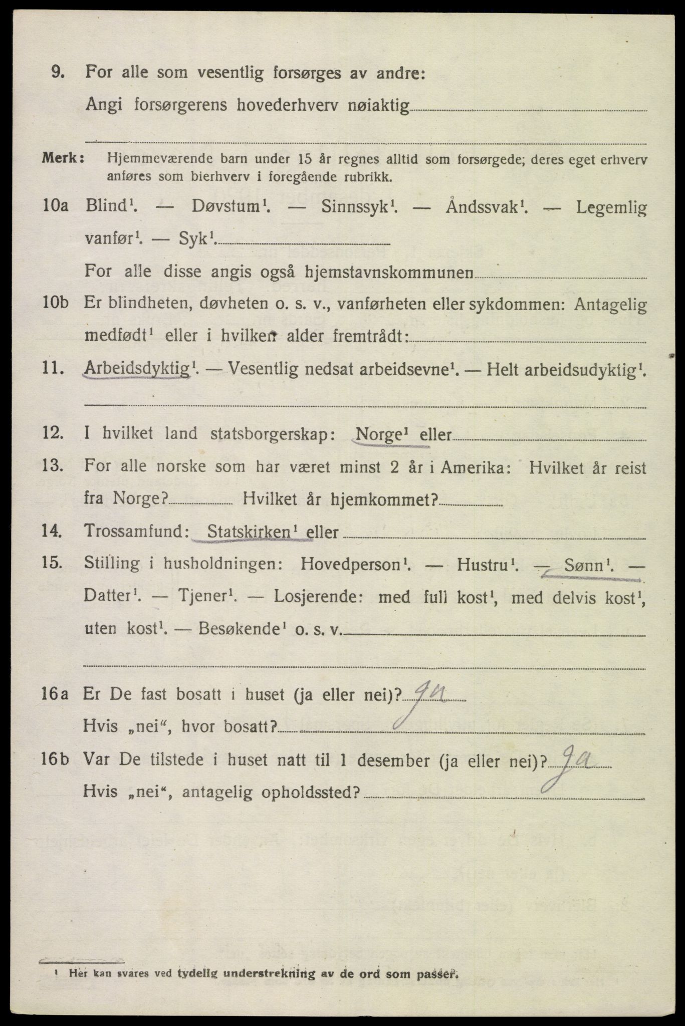 SAK, 1920 census for Herad, 1920, p. 467