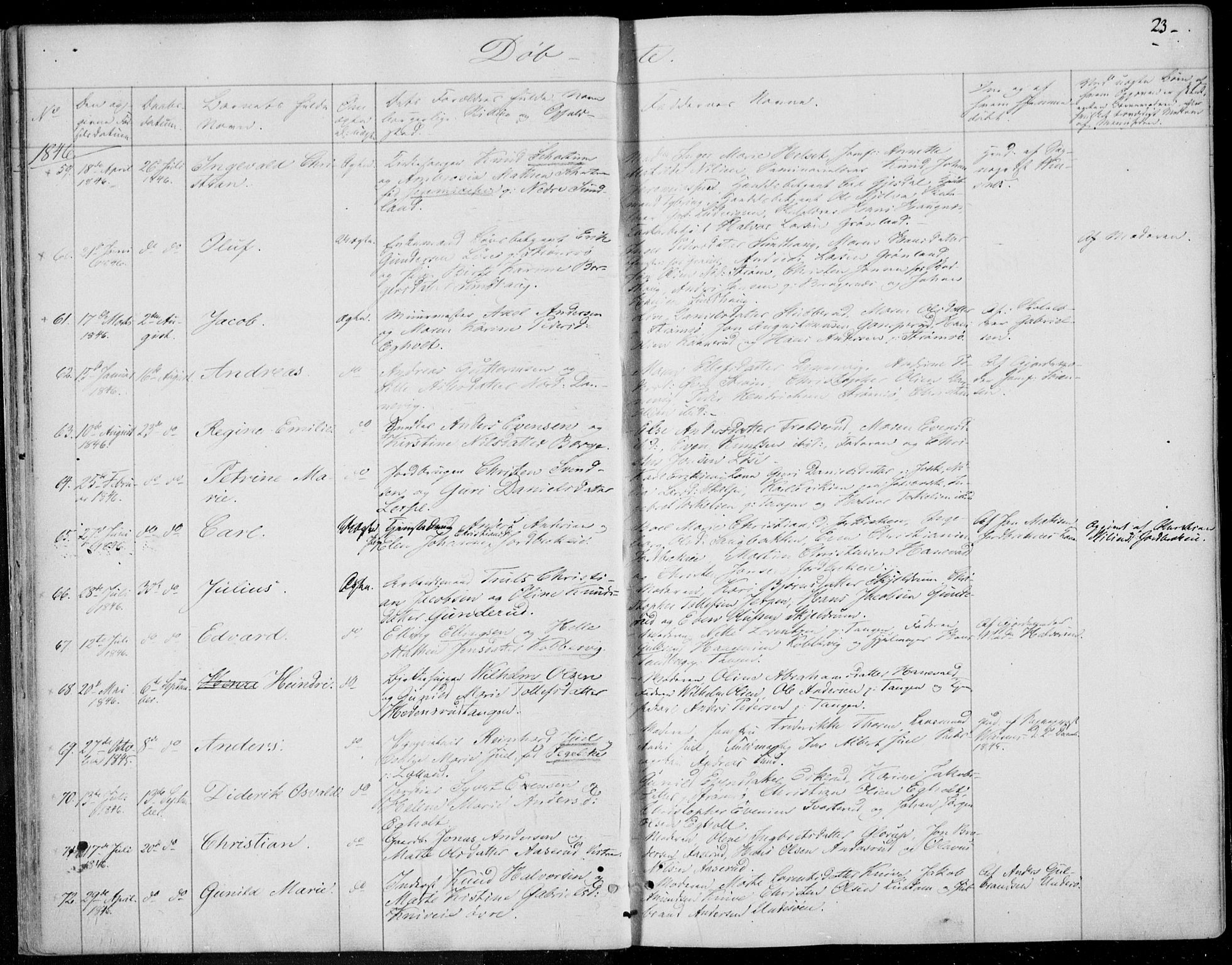 Skoger kirkebøker, AV/SAKO-A-59/F/Fa/L0003: Parish register (official) no. I 3, 1842-1861, p. 23