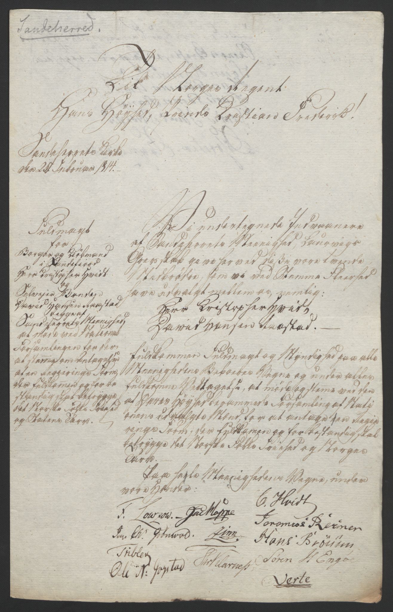 Statsrådssekretariatet, RA/S-1001/D/Db/L0008: Fullmakter for Eidsvollsrepresentantene i 1814. , 1814, p. 34
