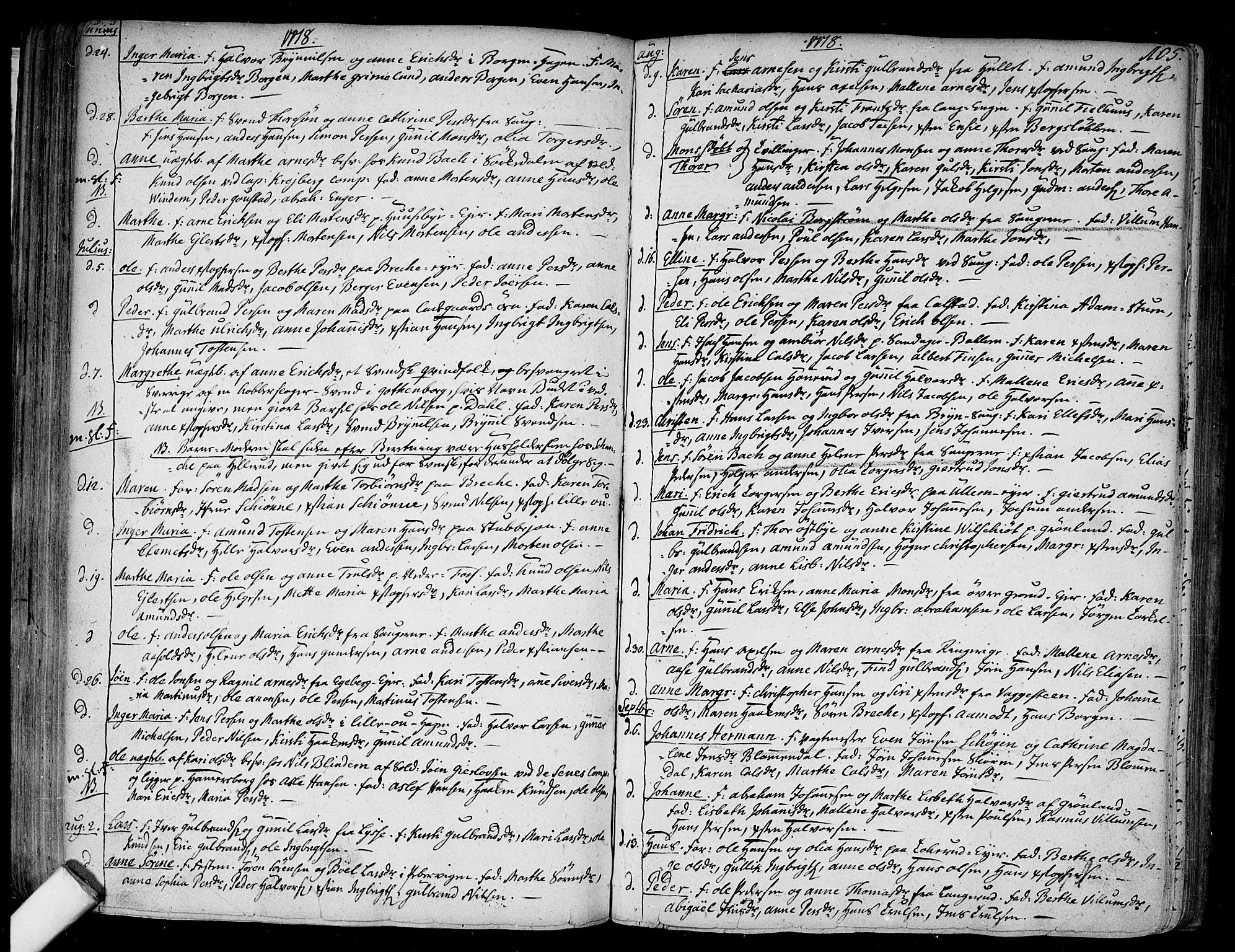 Aker prestekontor kirkebøker, SAO/A-10861/F/L0009: Parish register (official) no. 9, 1765-1785, p. 105