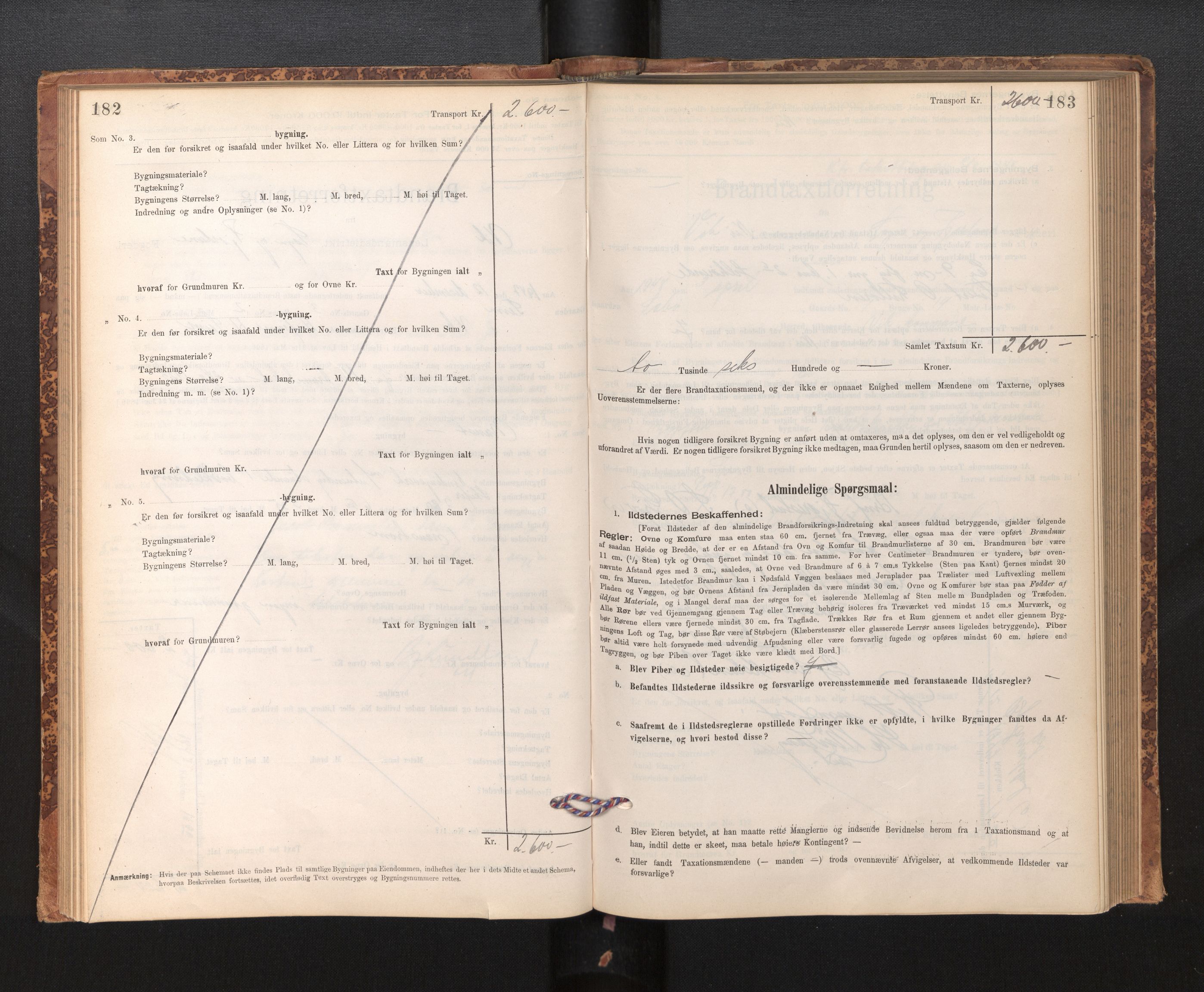 Lensmannen i Vik, AV/SAB-A-30301/0012/L0006: Branntakstprotokoll, skjematakst, 1896-1949, p. 182-183