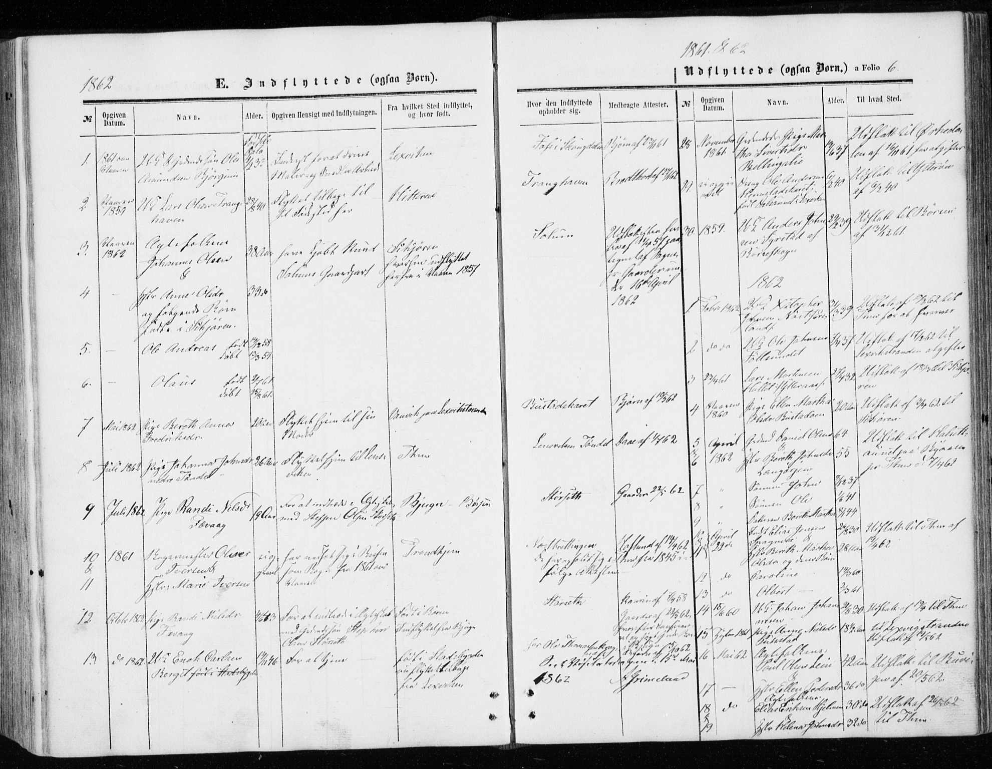 Ministerialprotokoller, klokkerbøker og fødselsregistre - Sør-Trøndelag, SAT/A-1456/646/L0612: Parish register (official) no. 646A10, 1858-1869, p. 6