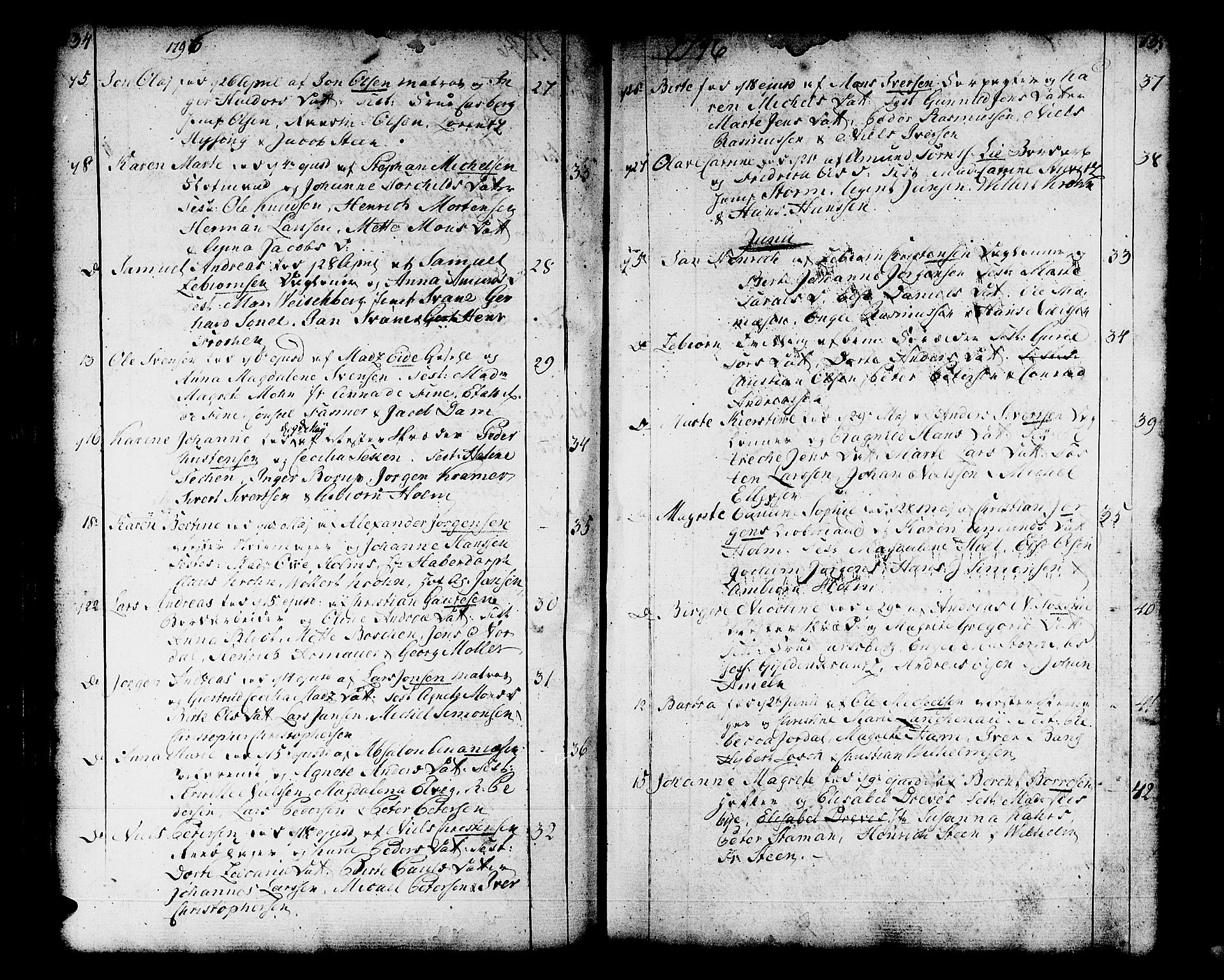 Domkirken sokneprestembete, SAB/A-74801/H/Haa/L0004: Parish register (official) no. A 4, 1763-1820, p. 134-135