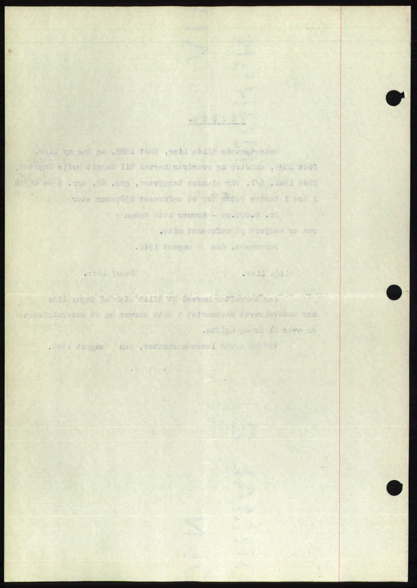 Toten tingrett, SAH/TING-006/H/Hb/Hbc/L0007: Mortgage book no. Hbc-07, 1939-1940, Diary no: : 842/1940