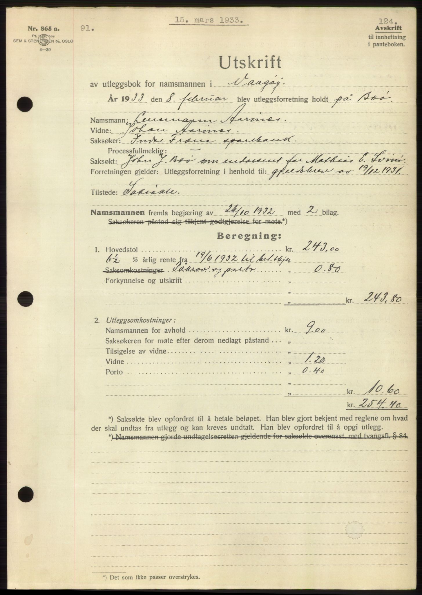 Romsdal sorenskriveri, AV/SAT-A-4149/1/2/2C/L0063: Mortgage book no. 57, 1933-1933, Deed date: 15.03.1933