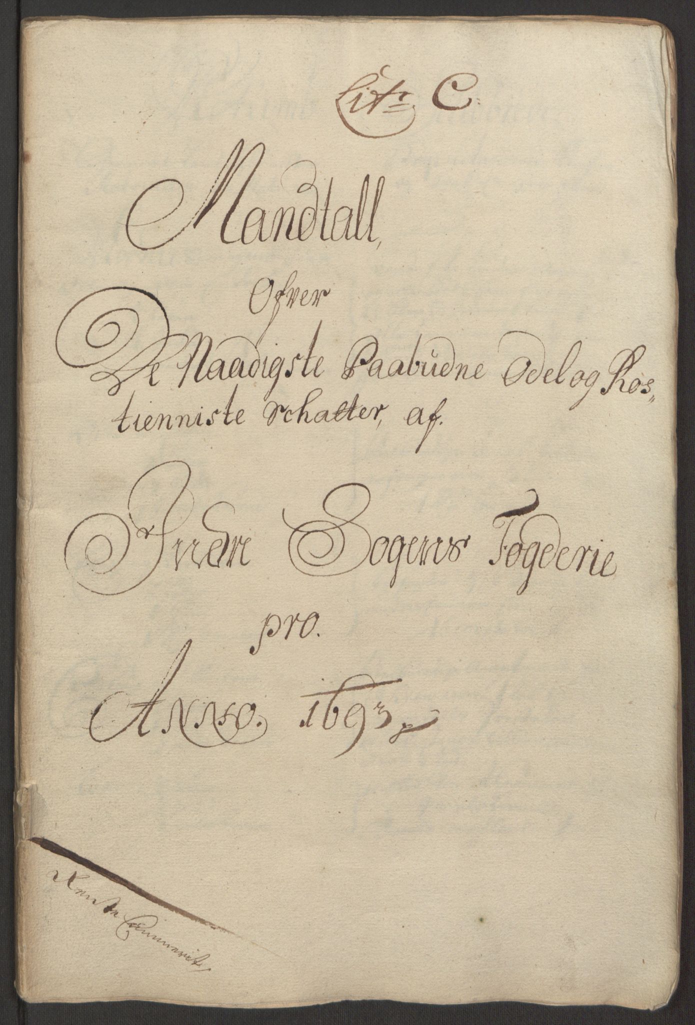 Rentekammeret inntil 1814, Reviderte regnskaper, Fogderegnskap, RA/EA-4092/R52/L3307: Fogderegnskap Sogn, 1693-1694, p. 50