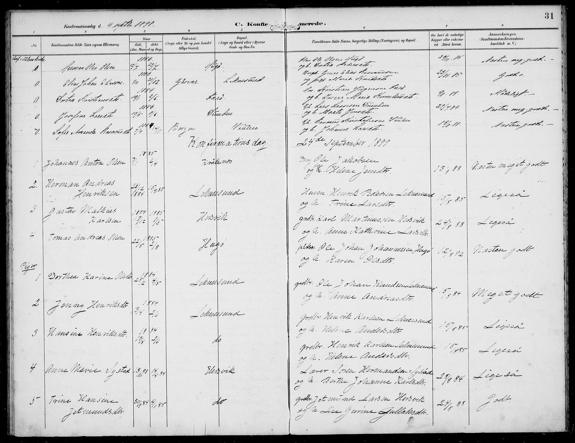 Solund sokneprestembete, SAB/A-81401: Parish register (official) no. B  1, 1891-1901, p. 31
