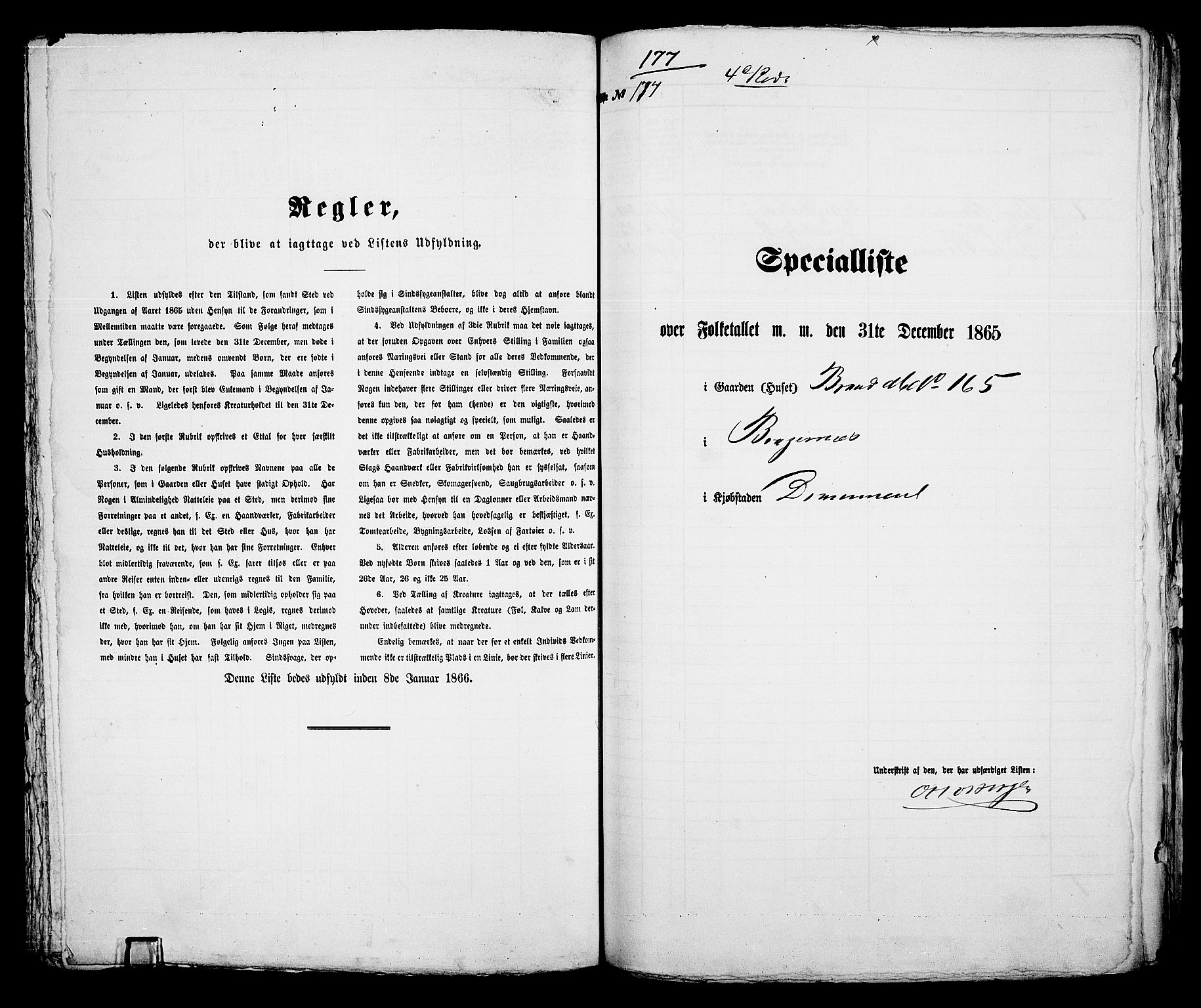 RA, 1865 census for Bragernes in Drammen, 1865, p. 380