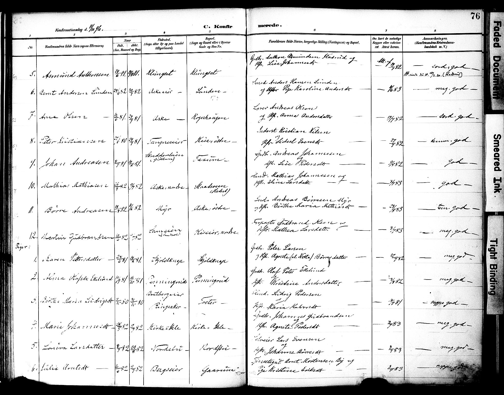 Nes prestekontor, Hedmark, SAH/PREST-020/K/Ka/L0010: Parish register (official) no. 10, 1887-1905, p. 76