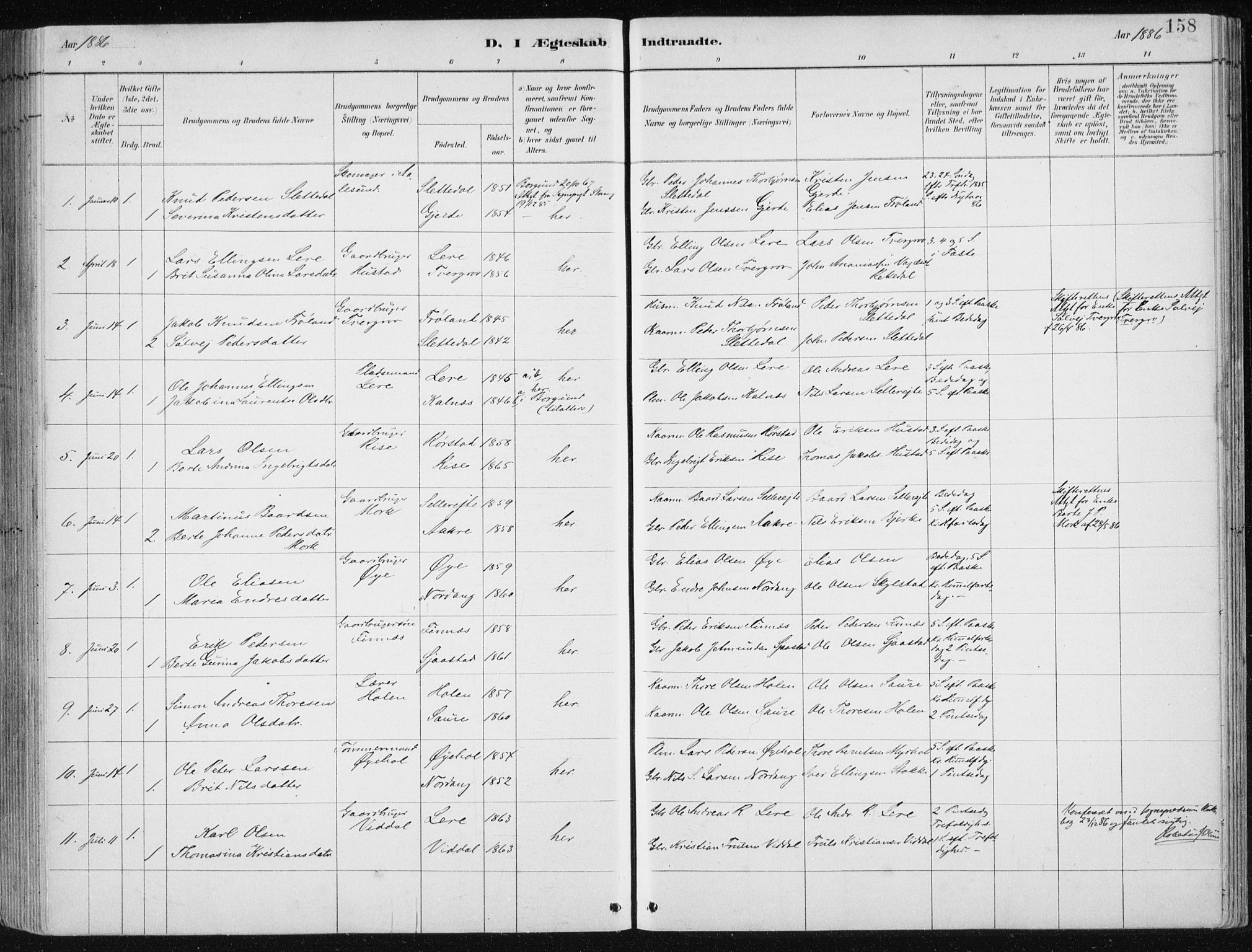 Ministerialprotokoller, klokkerbøker og fødselsregistre - Møre og Romsdal, AV/SAT-A-1454/515/L0215: Parish register (copy) no. 515C02, 1884-1906, p. 158