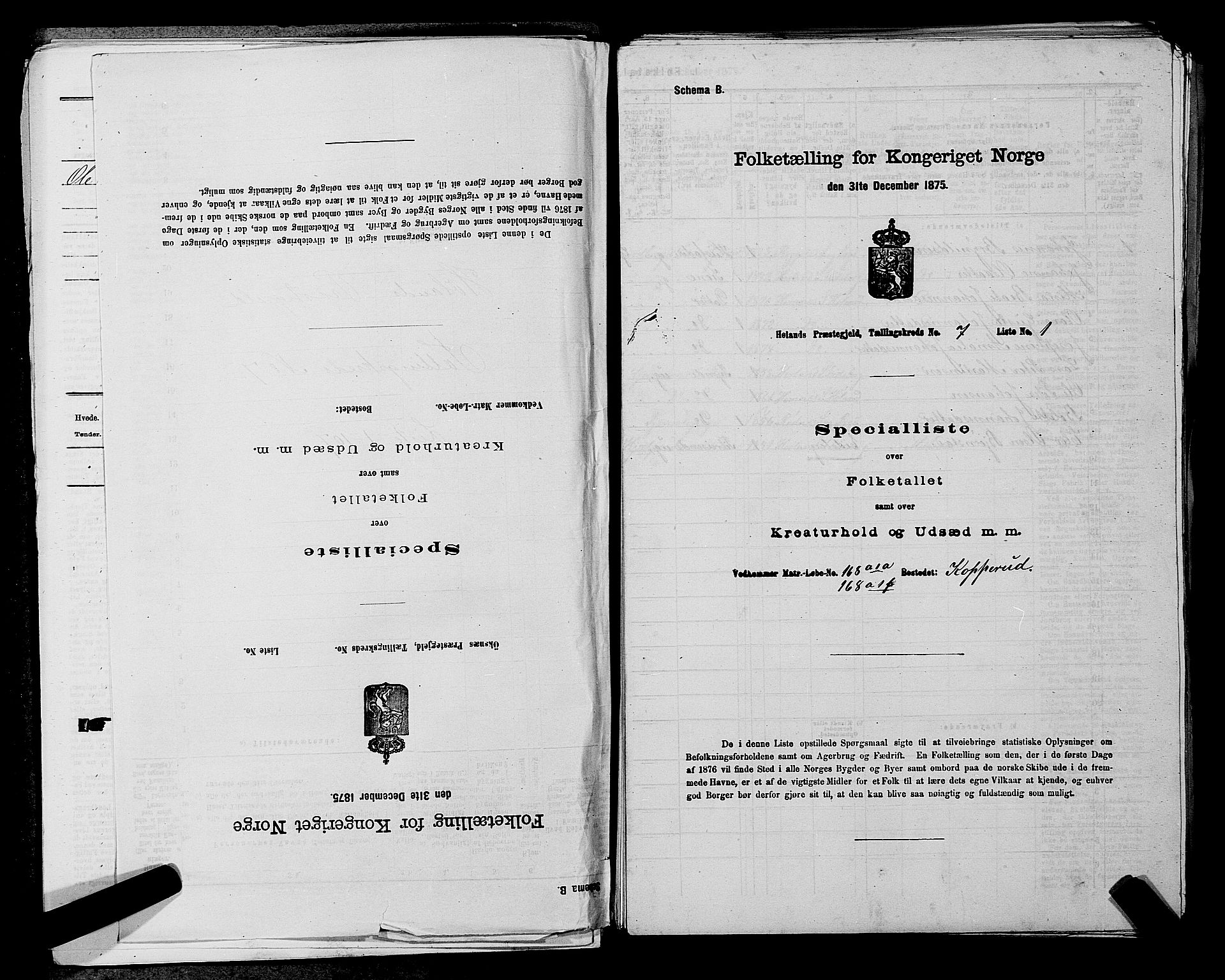 RA, 1875 census for 0221P Høland, 1875, p. 1237