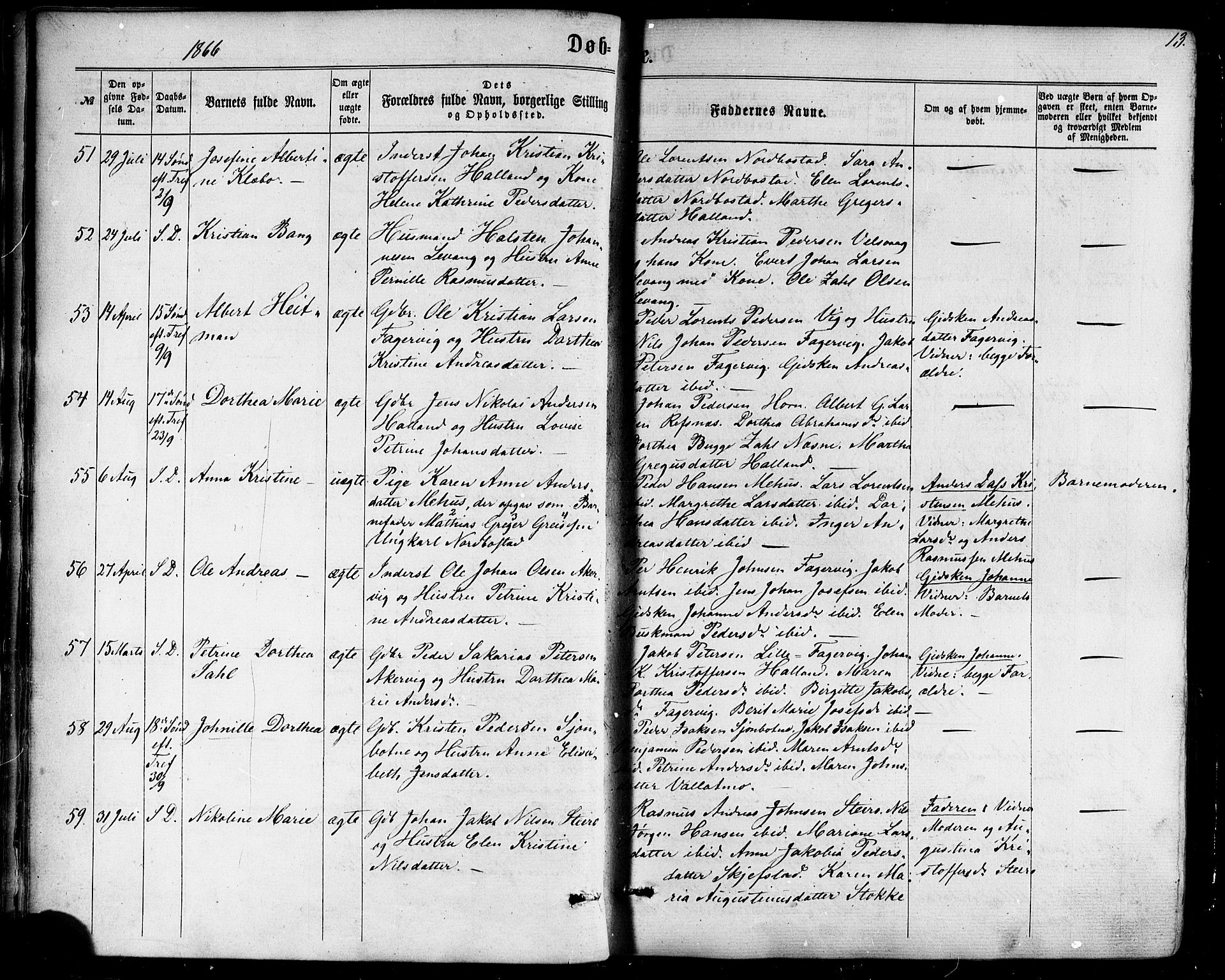 Ministerialprotokoller, klokkerbøker og fødselsregistre - Nordland, AV/SAT-A-1459/838/L0551: Parish register (official) no. 838A09, 1864-1880, p. 13
