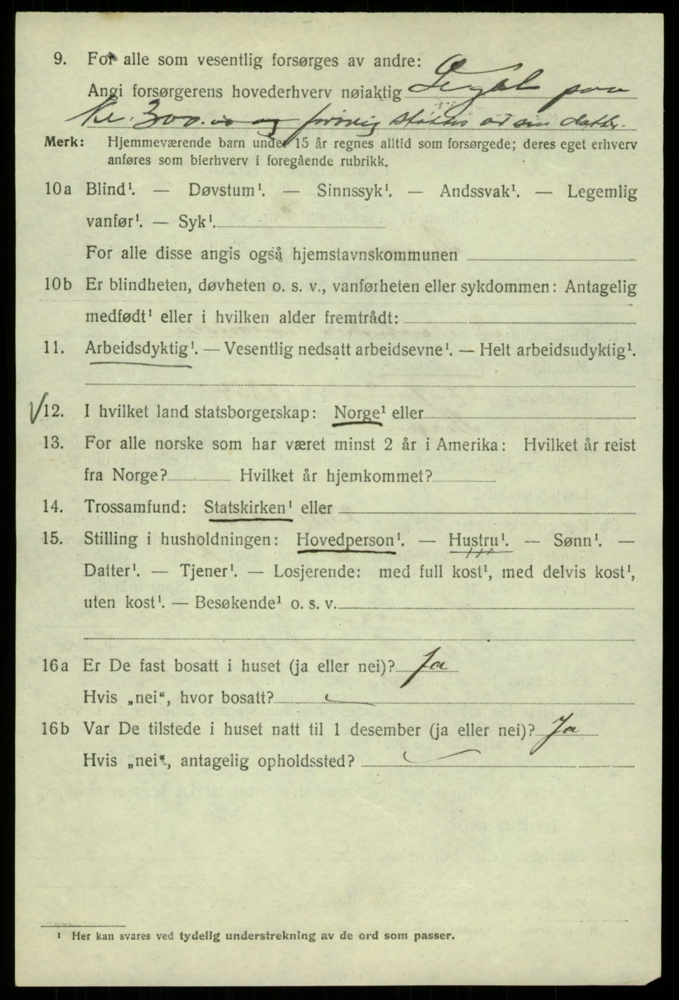 SAB, 1920 census for Bergen, 1920, p. 59782