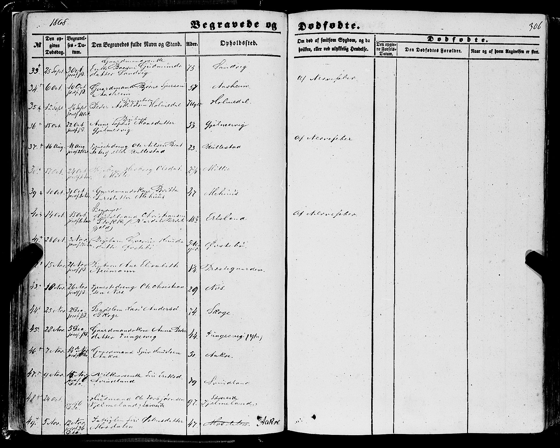 Skånevik sokneprestembete, AV/SAB-A-77801/H/Haa: Parish register (official) no. A 5II, 1848-1869, p. 306