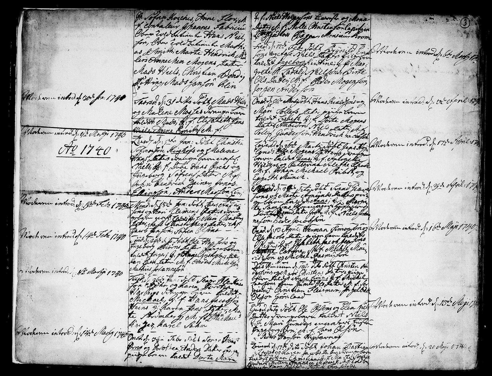 Strømsø kirkebøker, AV/SAKO-A-246/F/Fa/L0007: Parish register (official) no. I 7, 1739-1751, p. 3