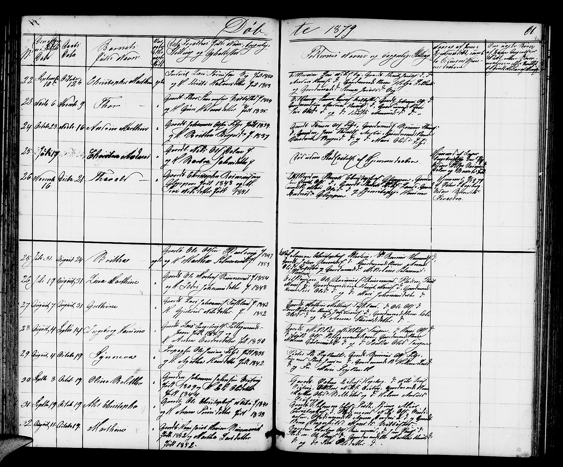 Fitjar sokneprestembete, AV/SAB-A-99926: Parish register (copy) no. A 1, 1864-1886, p. 61