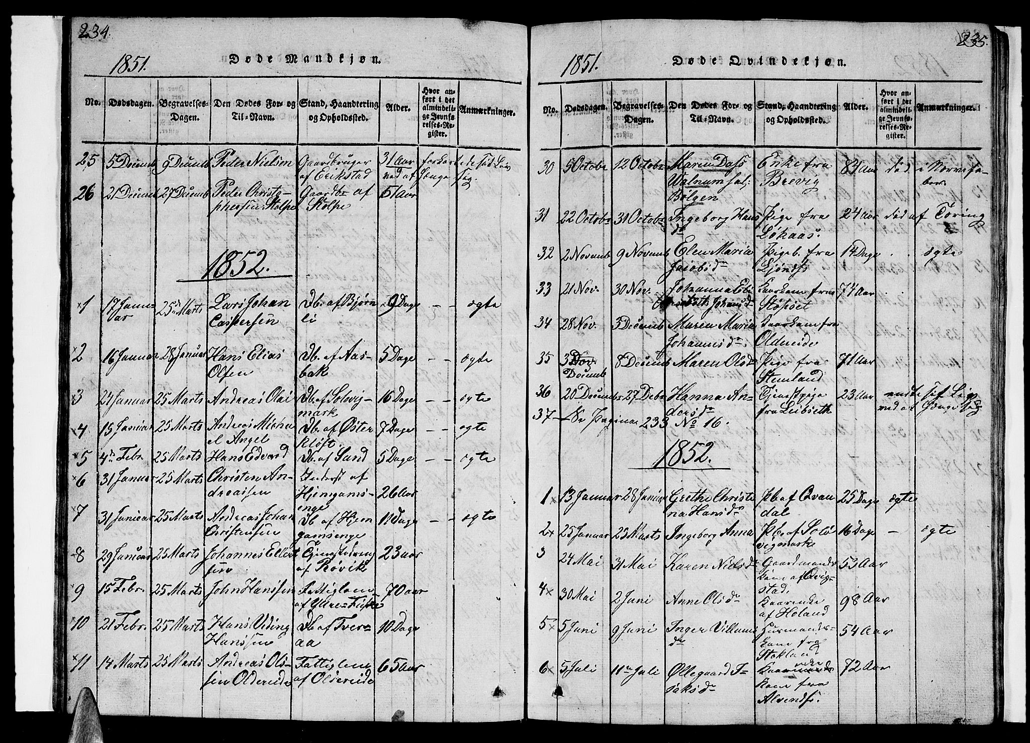 Ministerialprotokoller, klokkerbøker og fødselsregistre - Nordland, AV/SAT-A-1459/852/L0752: Parish register (copy) no. 852C03, 1840-1855, p. 234-235