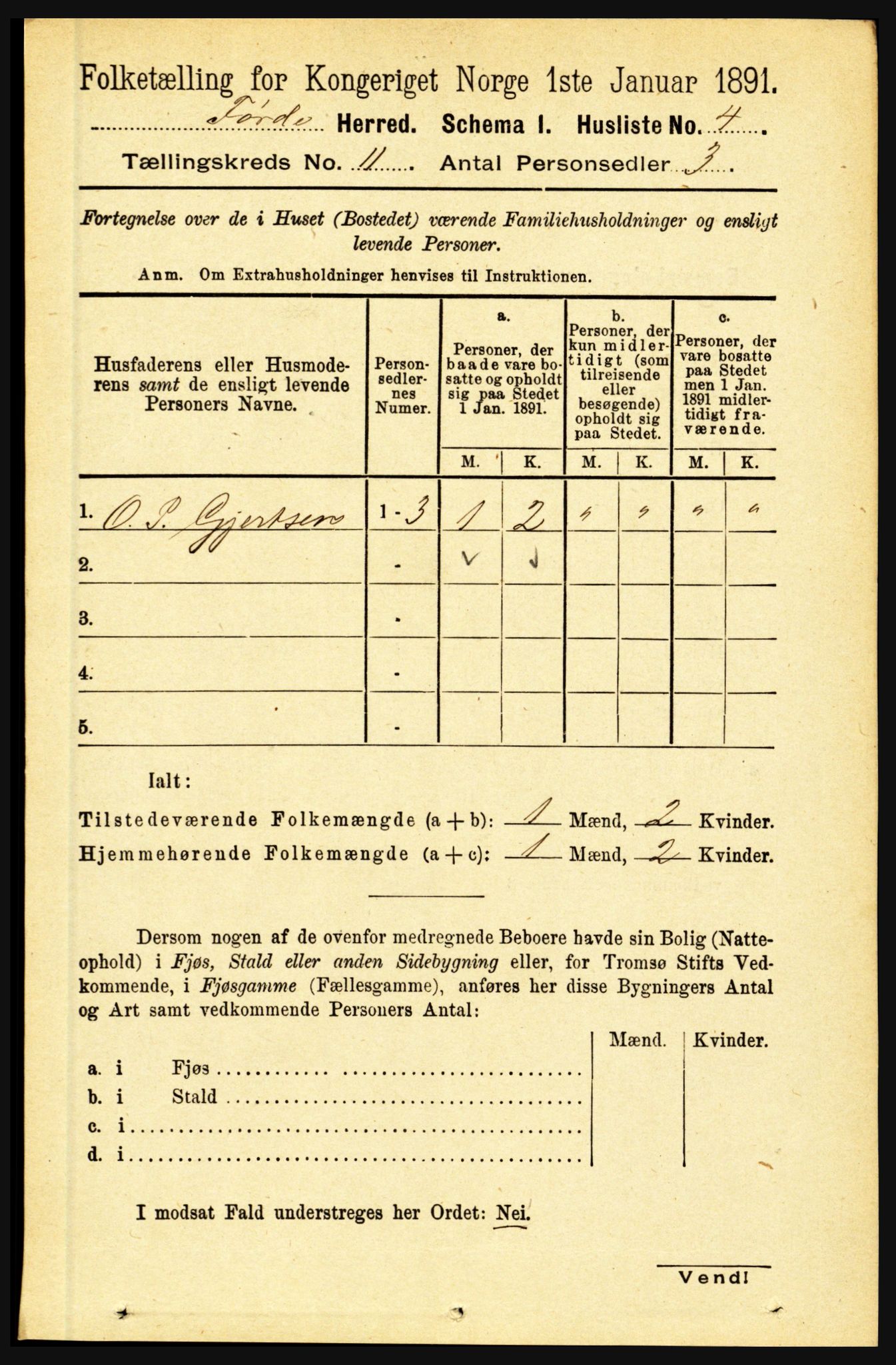 RA, 1891 census for 1432 Førde, 1891, p. 3968