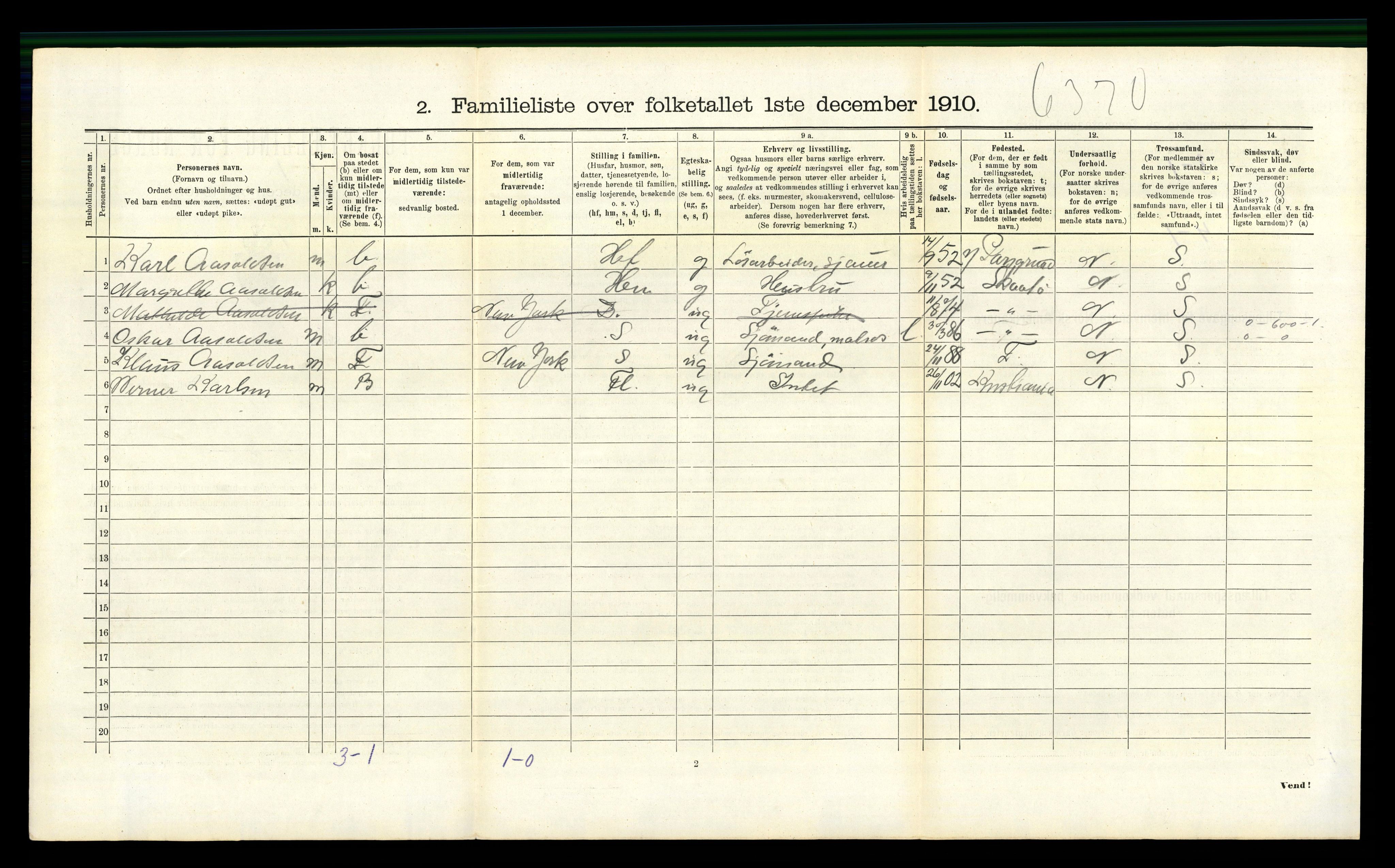 RA, 1910 census for Kragerø, 1910, p. 3959