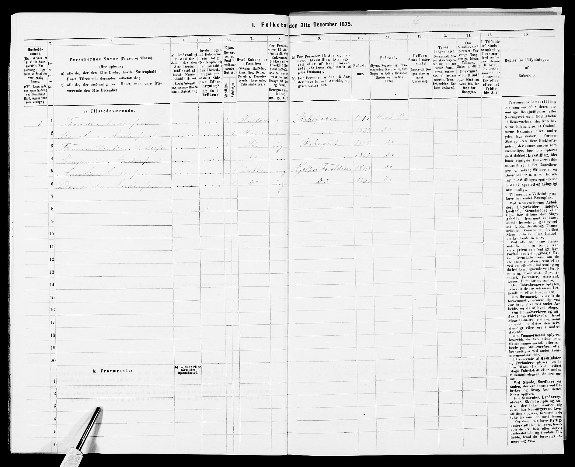 SAK, 1875 census for 0922P Hisøy, 1875, p. 730