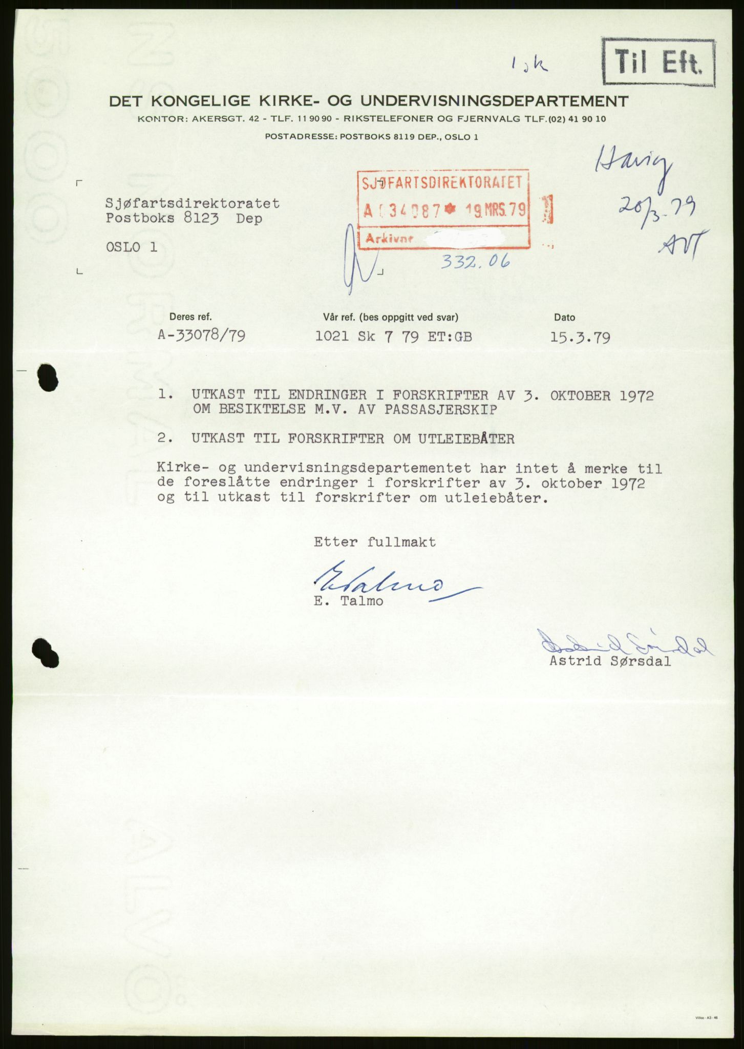 Sjøfartsdirektoratet med forløpere, generelt arkiv, AV/RA-S-1407/D/Du/Duc/L0642/0001: Skipskontrollen - Forskrifter / Forskrift om utleiebåter (2 mapper), 1978-1987, p. 367