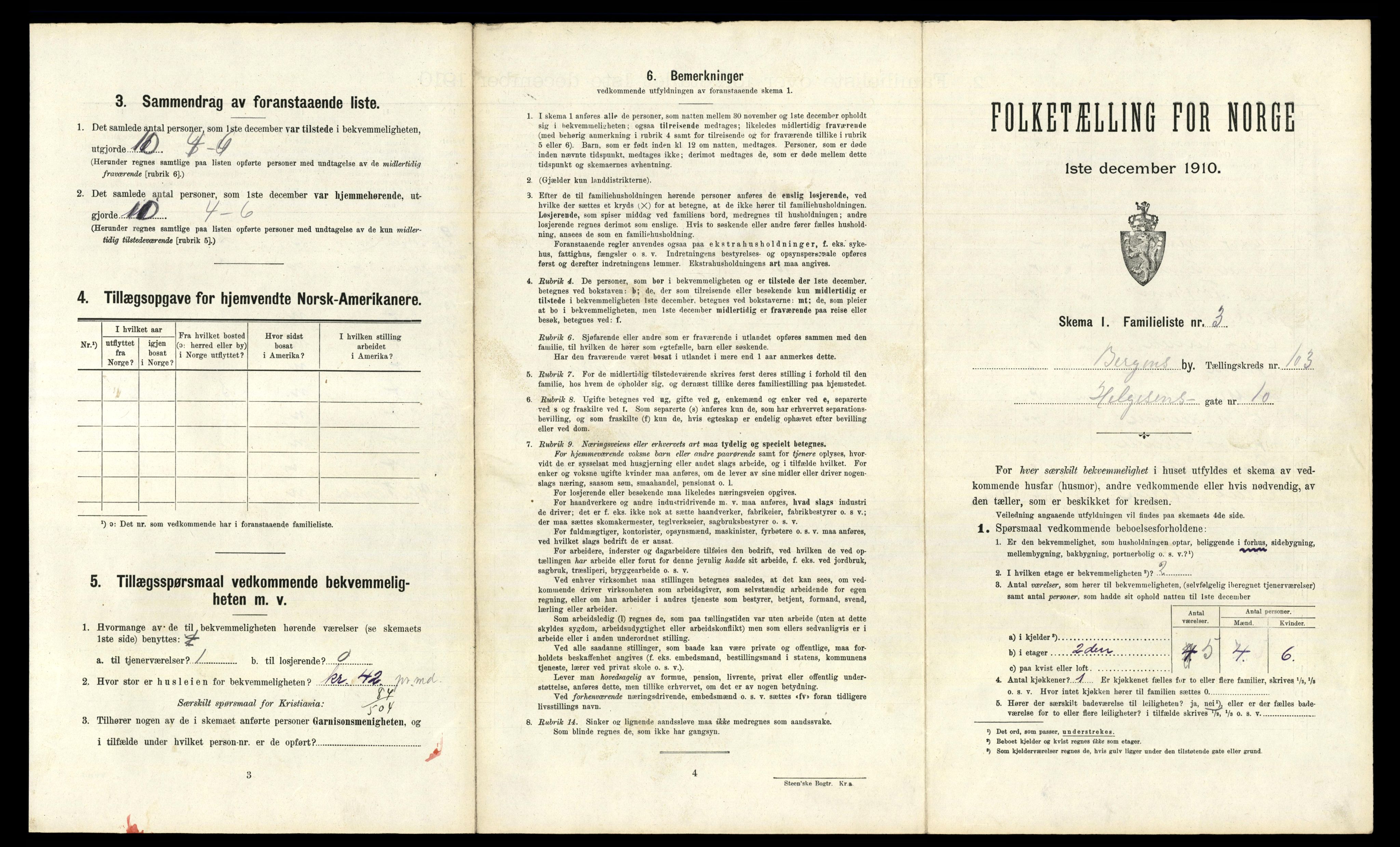 RA, 1910 census for Bergen, 1910, p. 36081